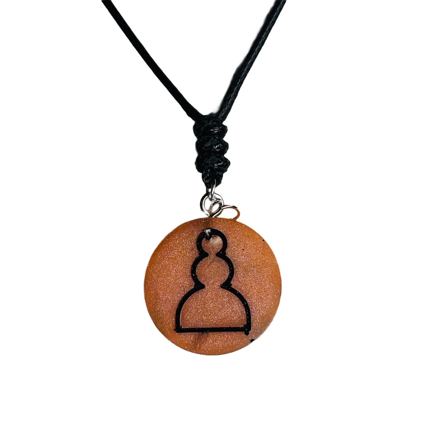 Orange Pawn - Handmade Resin Chess Necklace