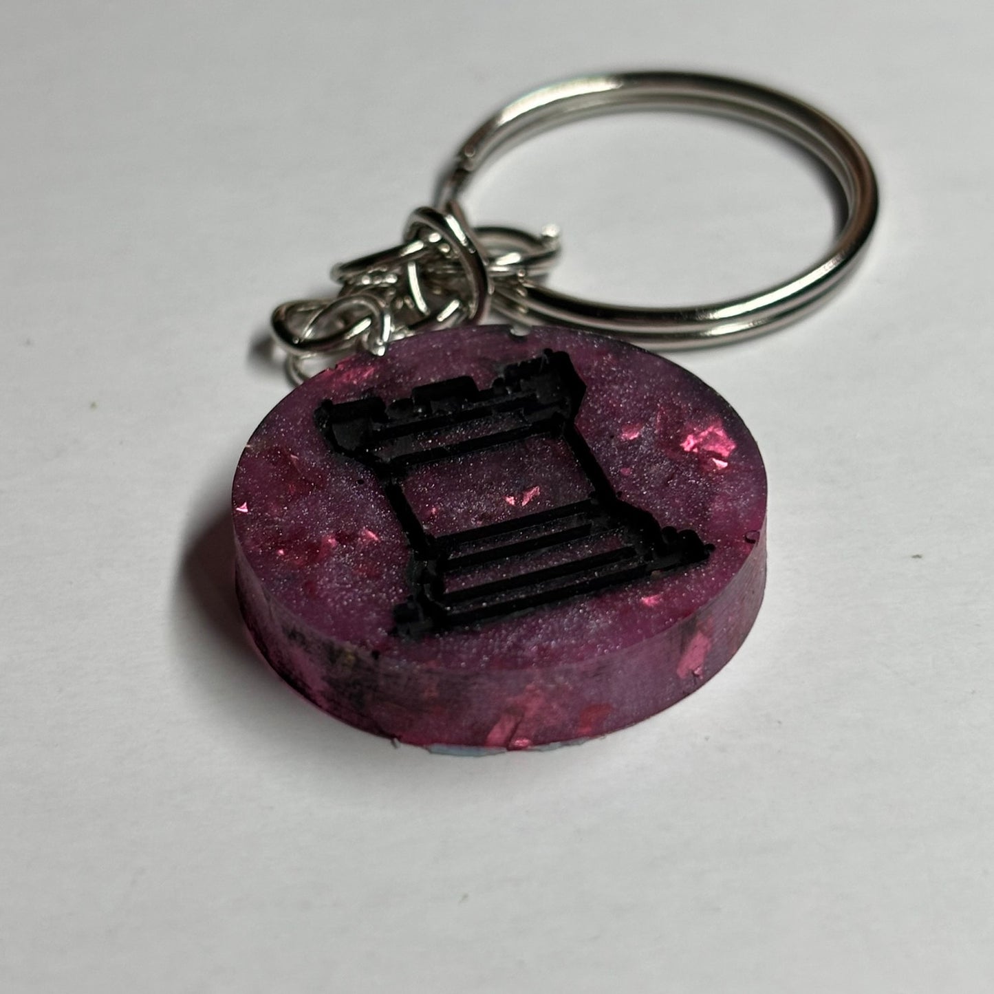 Dark Purple Rook - Handmade Resin Keychain