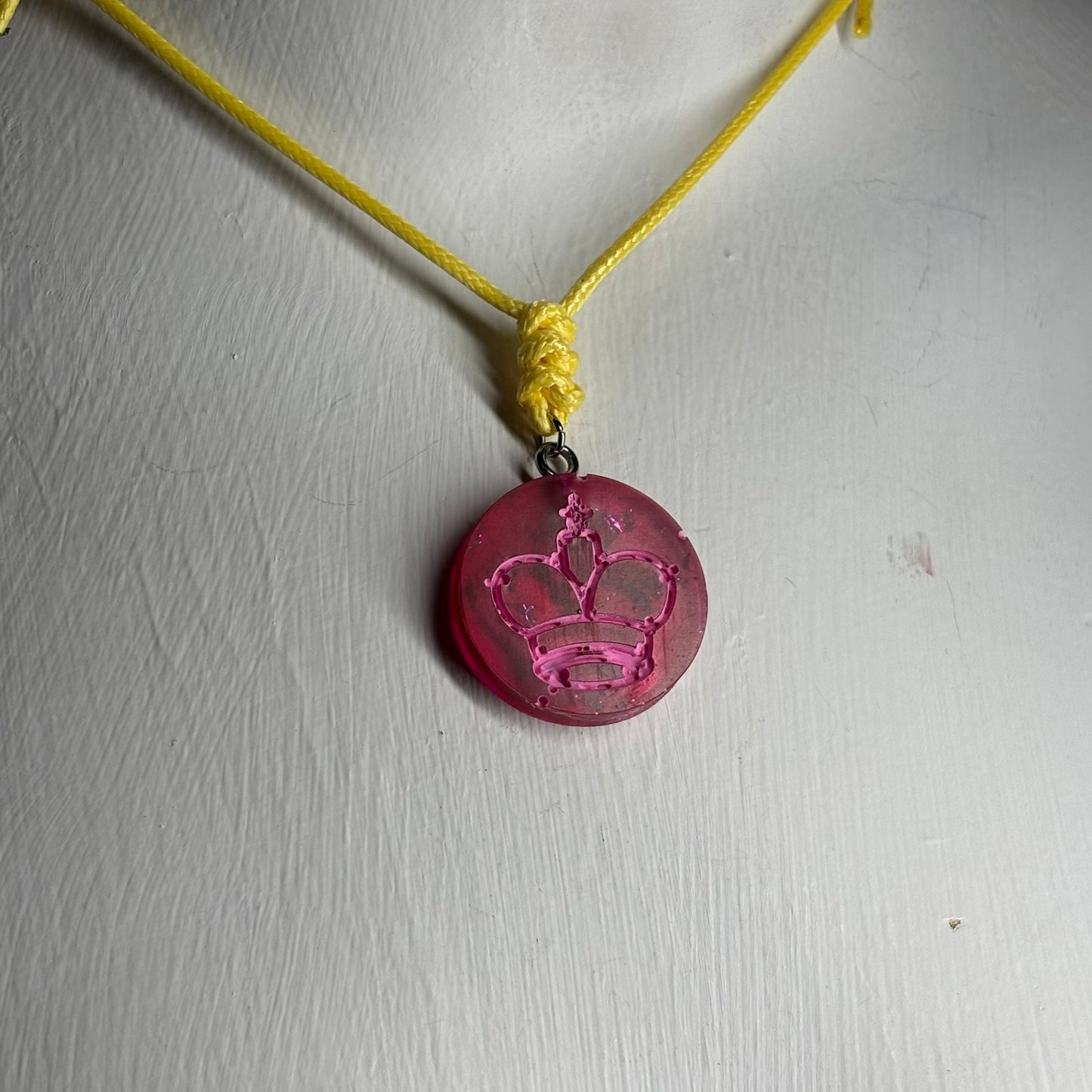 Banana Pink King - Handmade Resin Chess Necklace