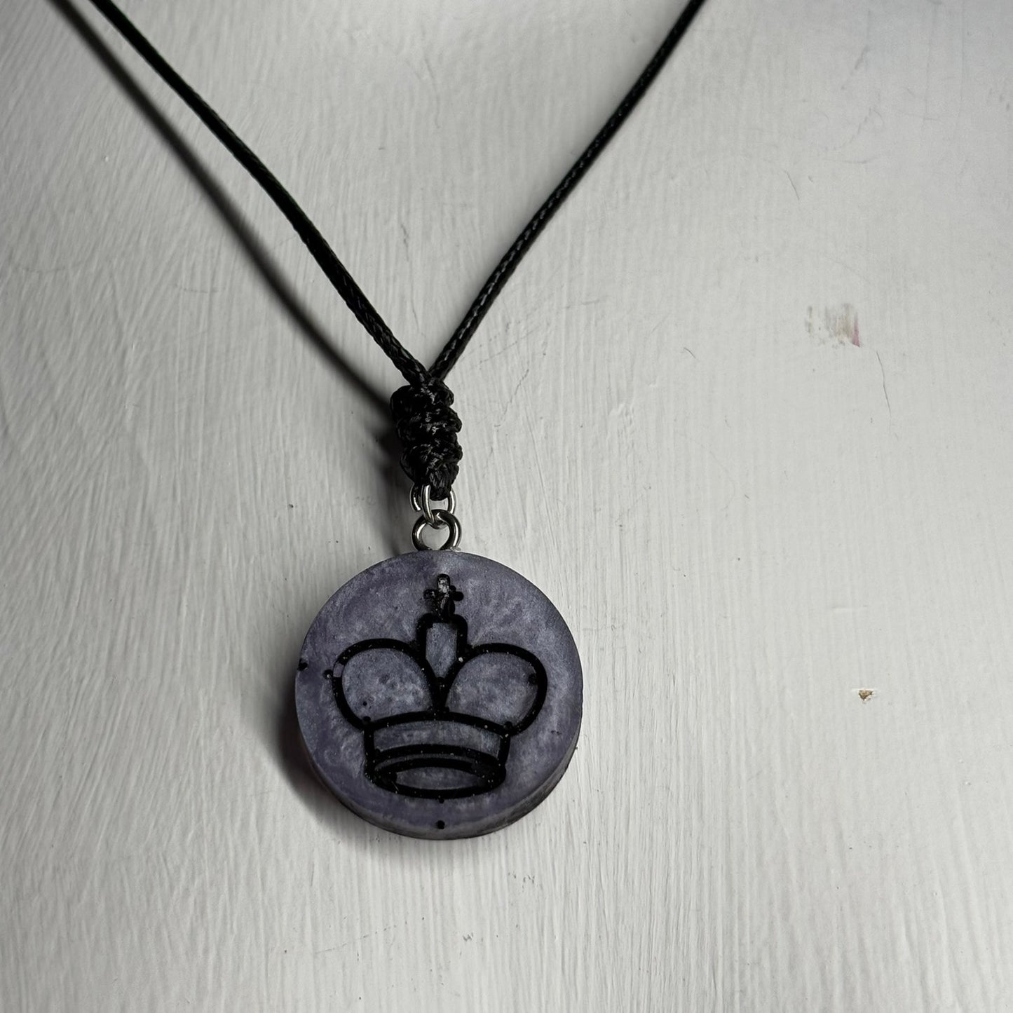Purple Night King - Handmade Resin Chess Necklace
