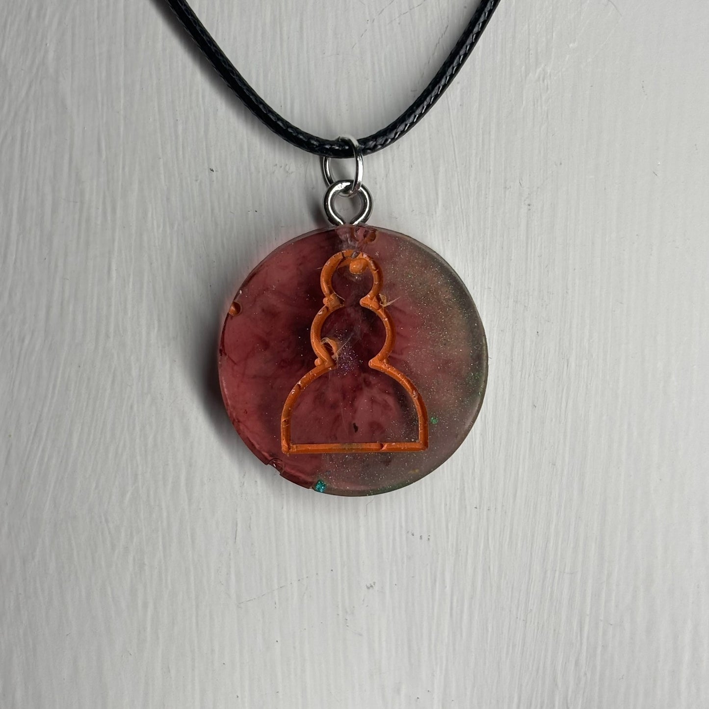 Red Flush Pawn - Handmade Resin Chess Necklace
