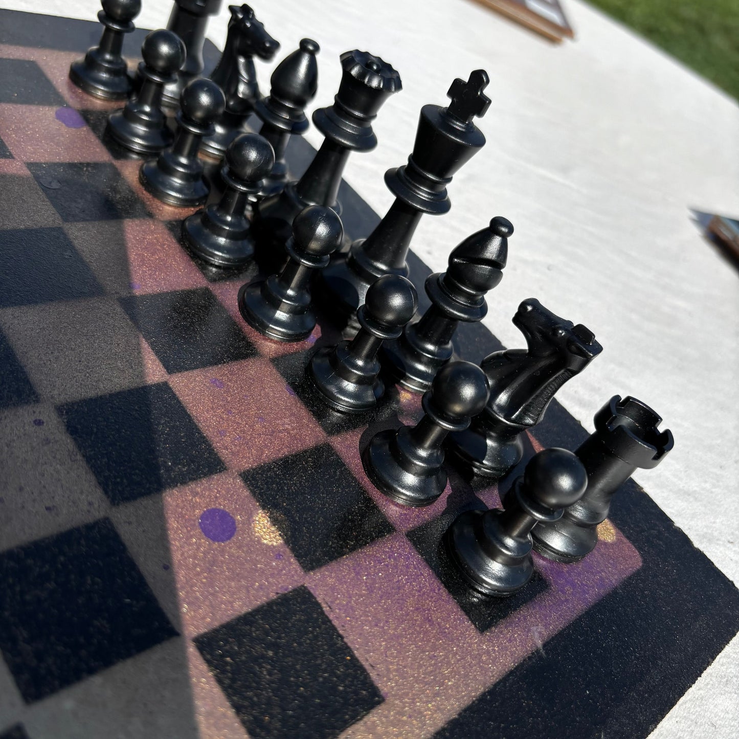 Purple Gold - Painted Chess Set