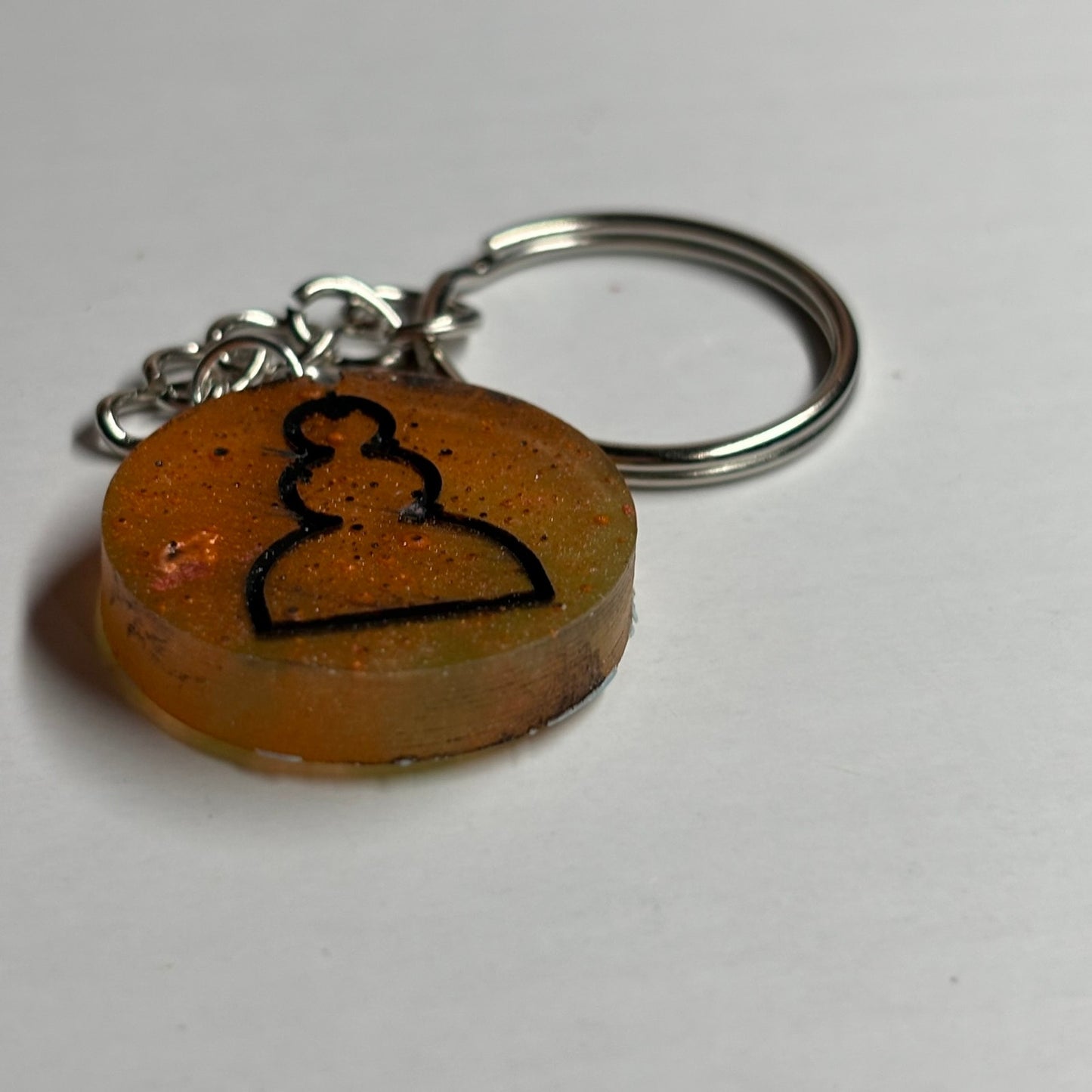 Orange Safari Pawn - Handmade Resin Keychain
