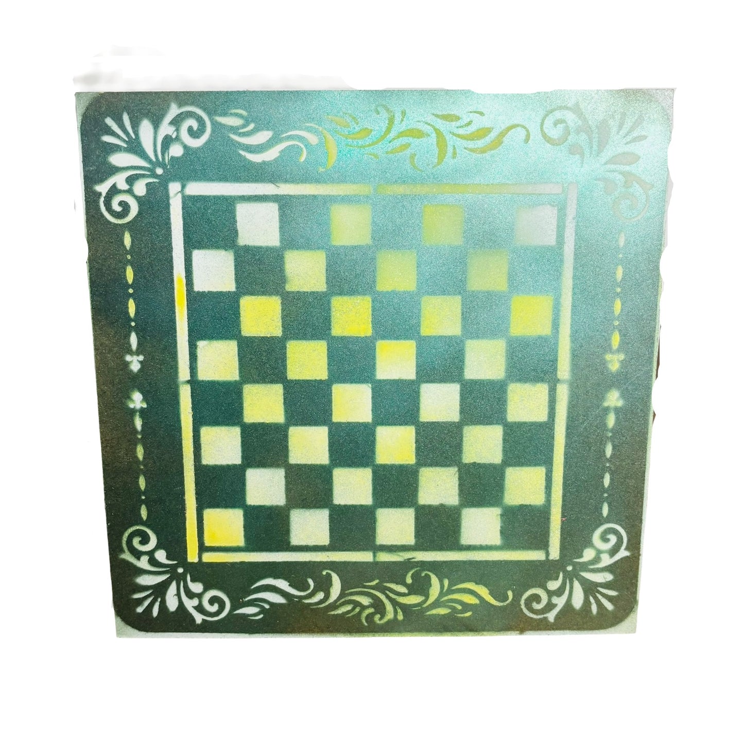 Metallic Green - Painted Chess Board
