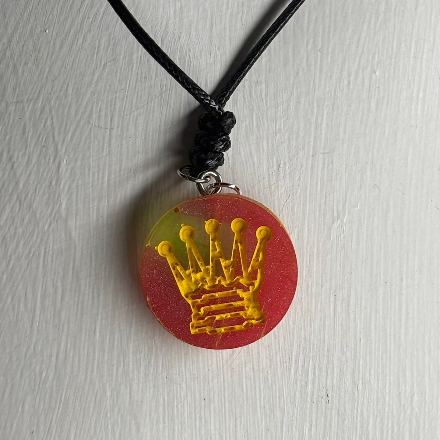 Red Smush Queen - Handmade Resin Chess Necklace