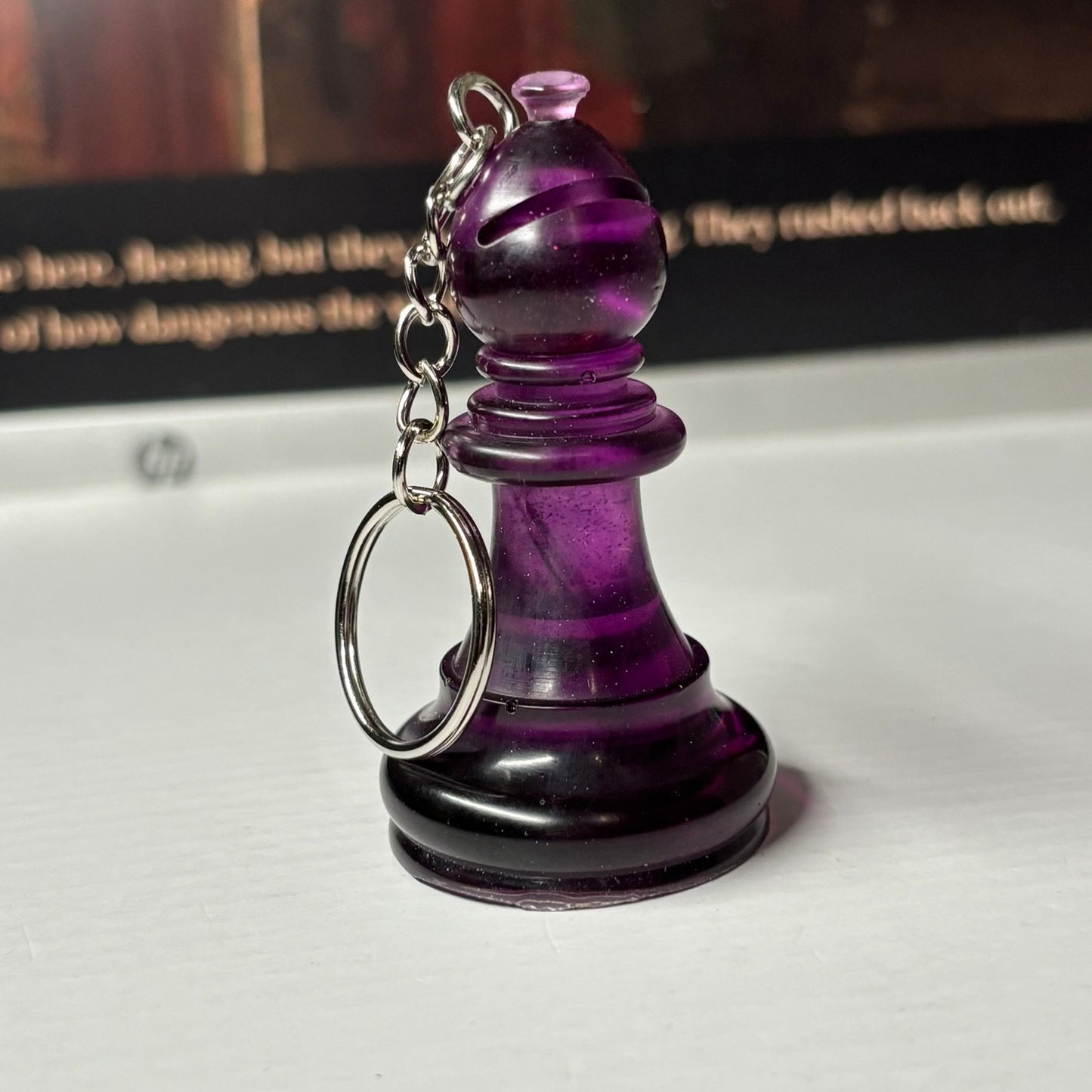 Mystic Purple Bishop - Handmade Resin Keychain - Large Edition
