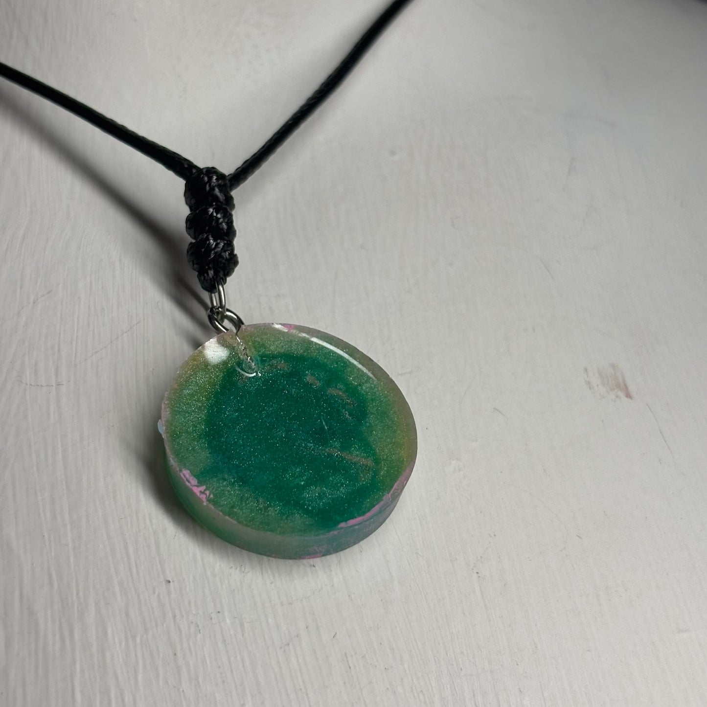 Vintage Green Knight - Handmade Resin Chess Necklace