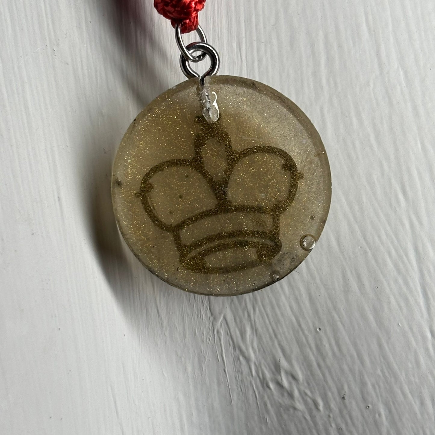 Yellow King - Handmade Resin Chess Necklace