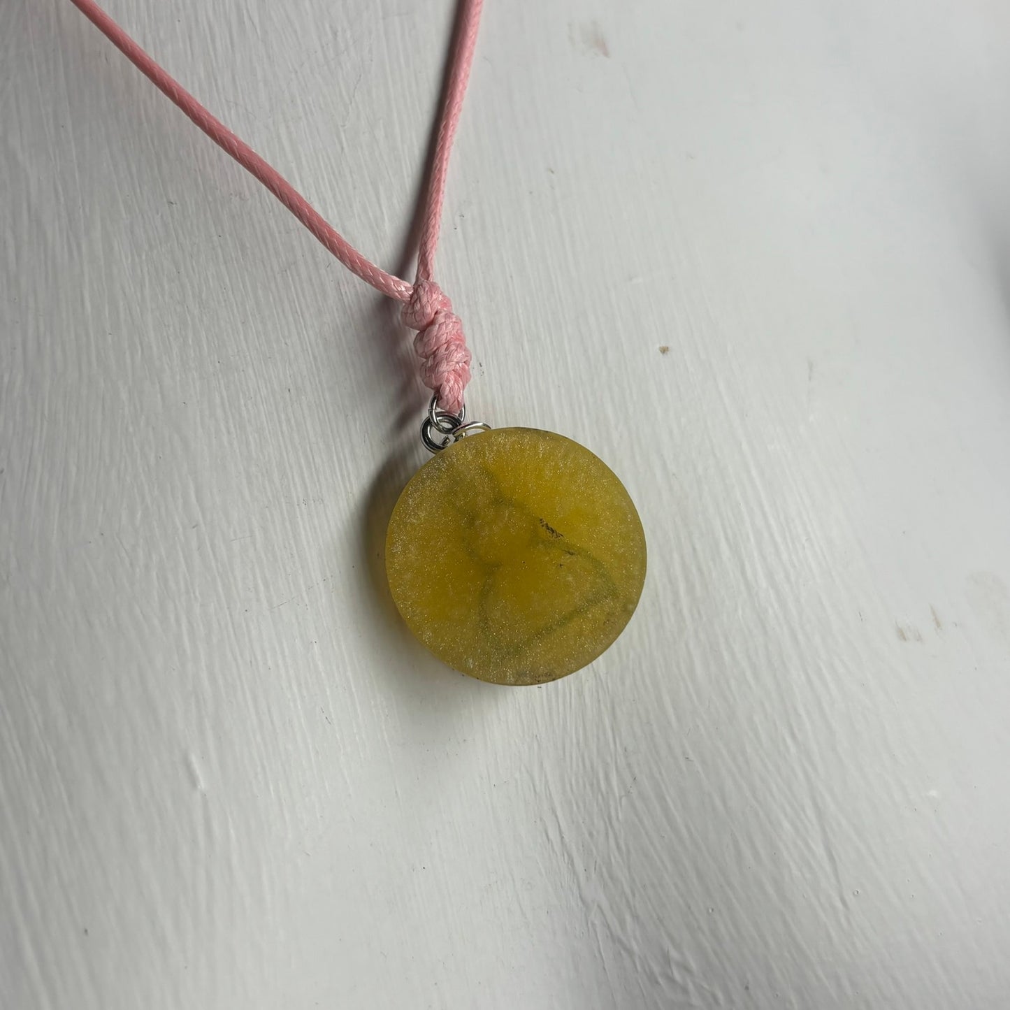 Sunset Yellow Pawn - Handmade Resin Chess Necklace