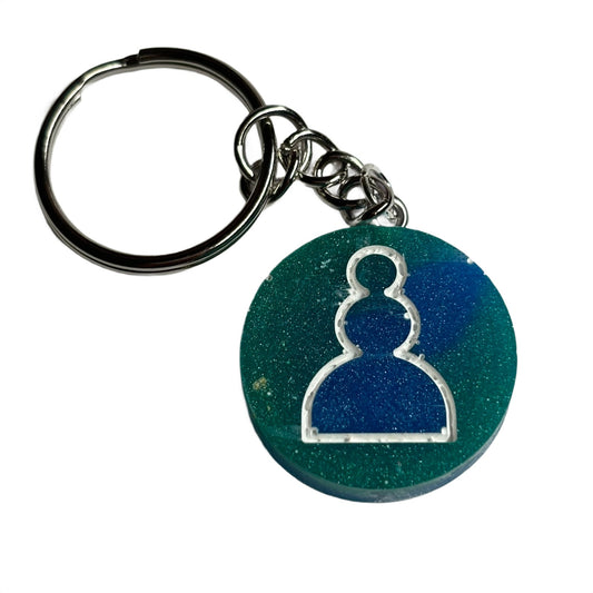 Bluish Green Pawn - Handmade Resin Keychain