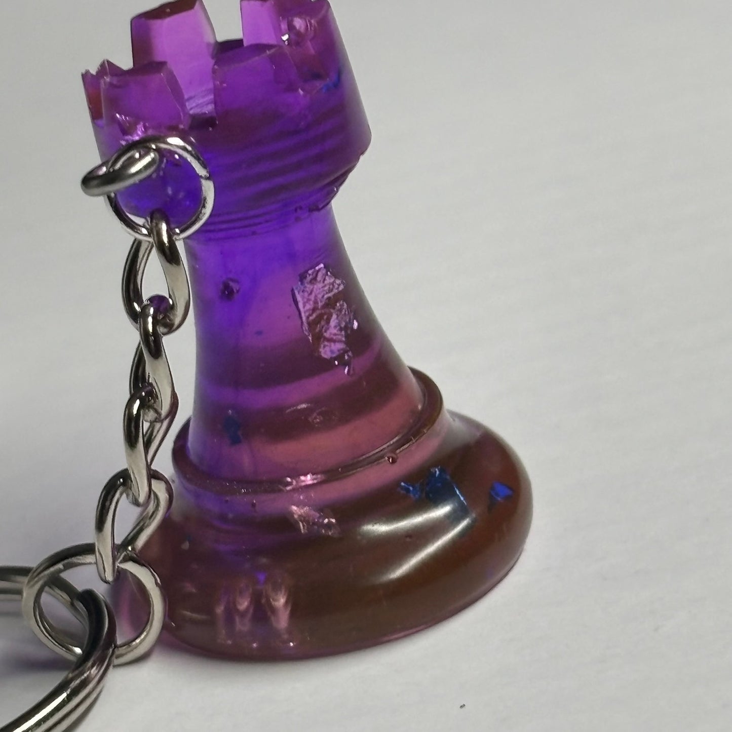 Translucent Purple Rook - Handmade Resin Keychain
