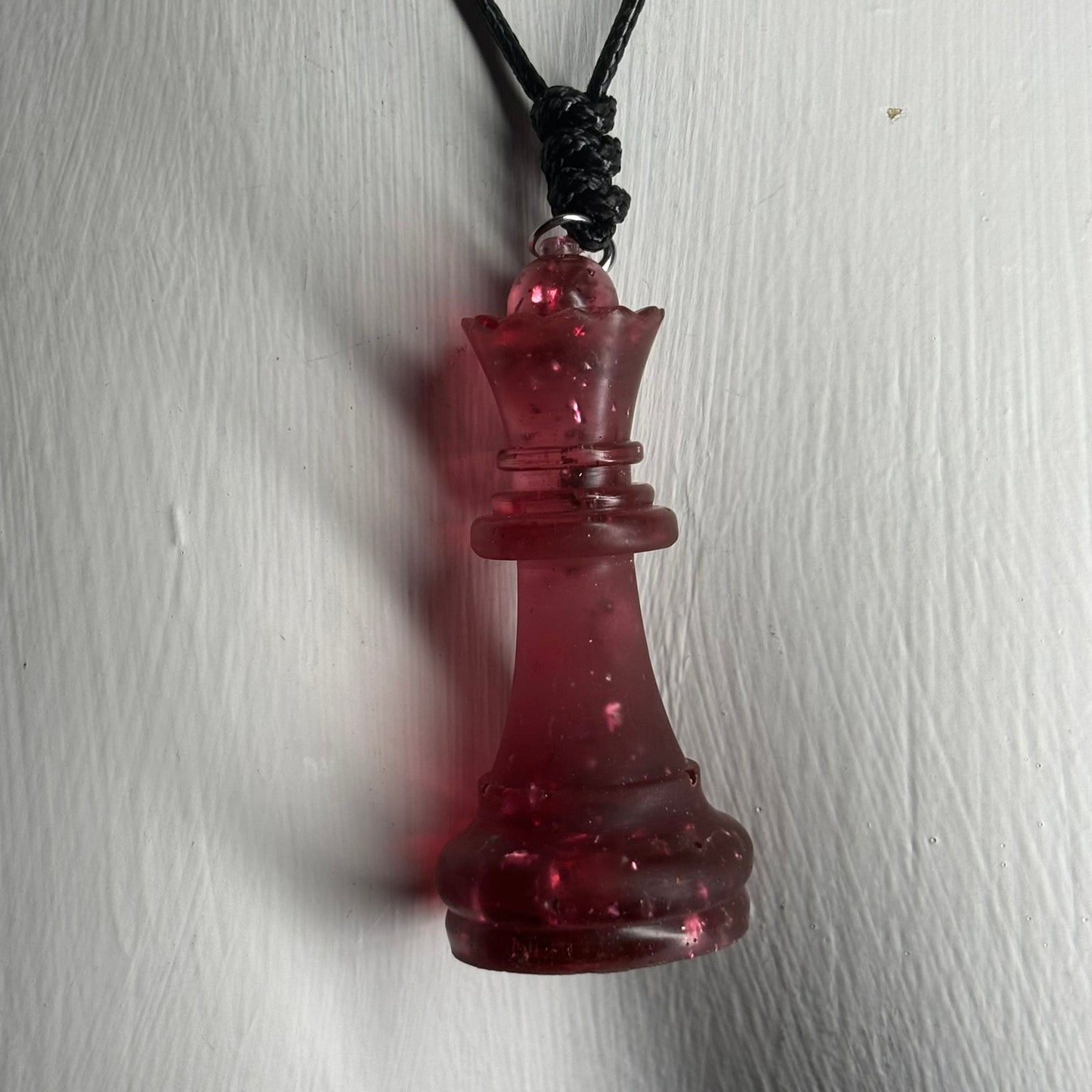 Dark Crystal Red Queen - Handmade Resin Chess Necklace