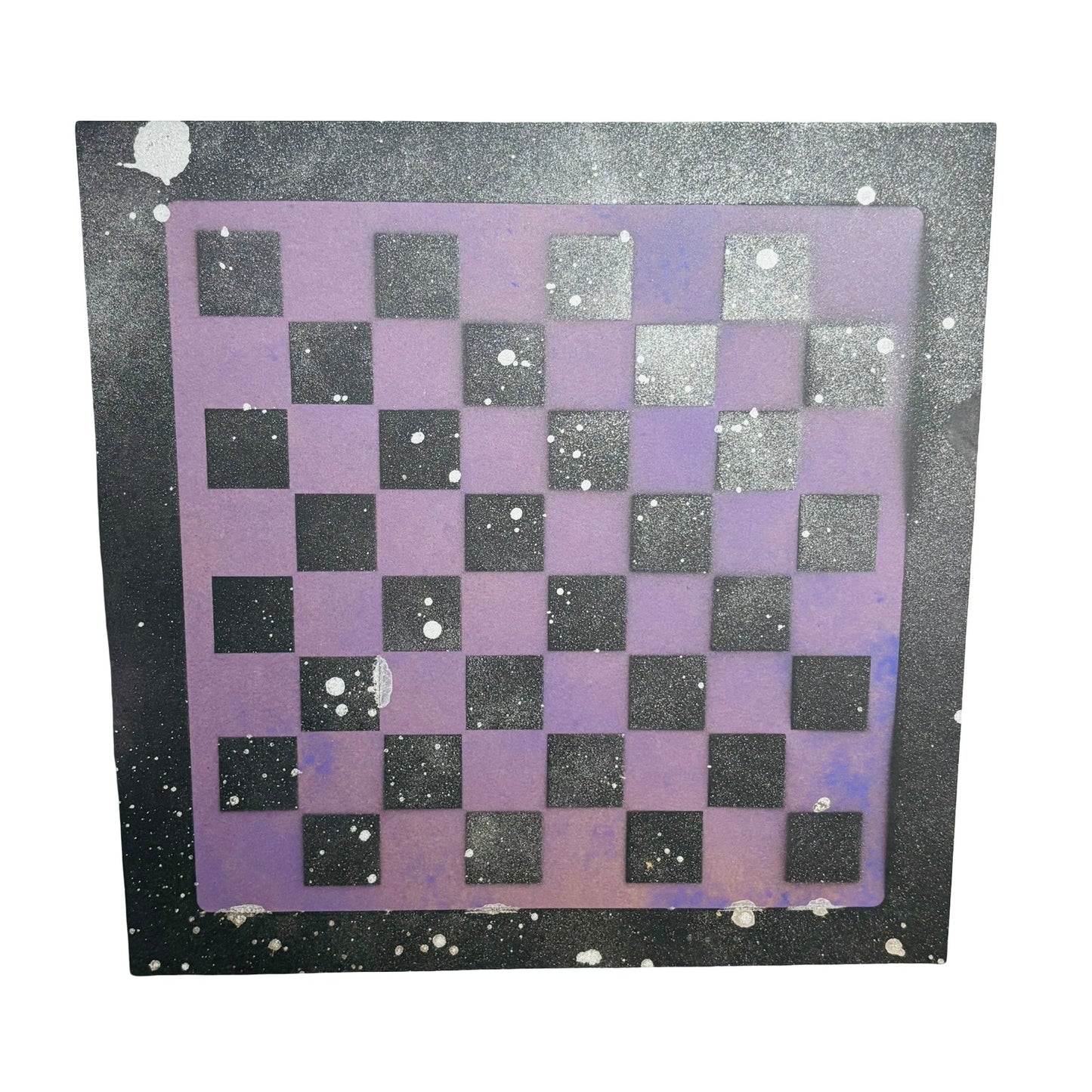 Black & Purple - Painted Chess Board