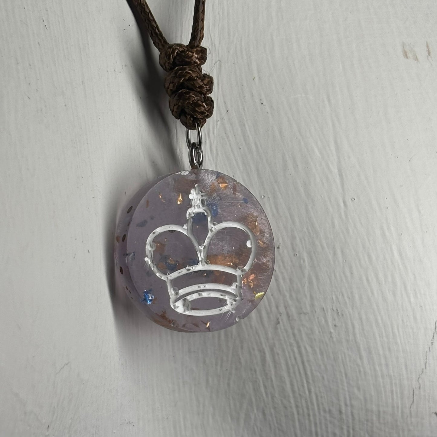 Translucent Purple King - Handmade Resin Chess Necklace