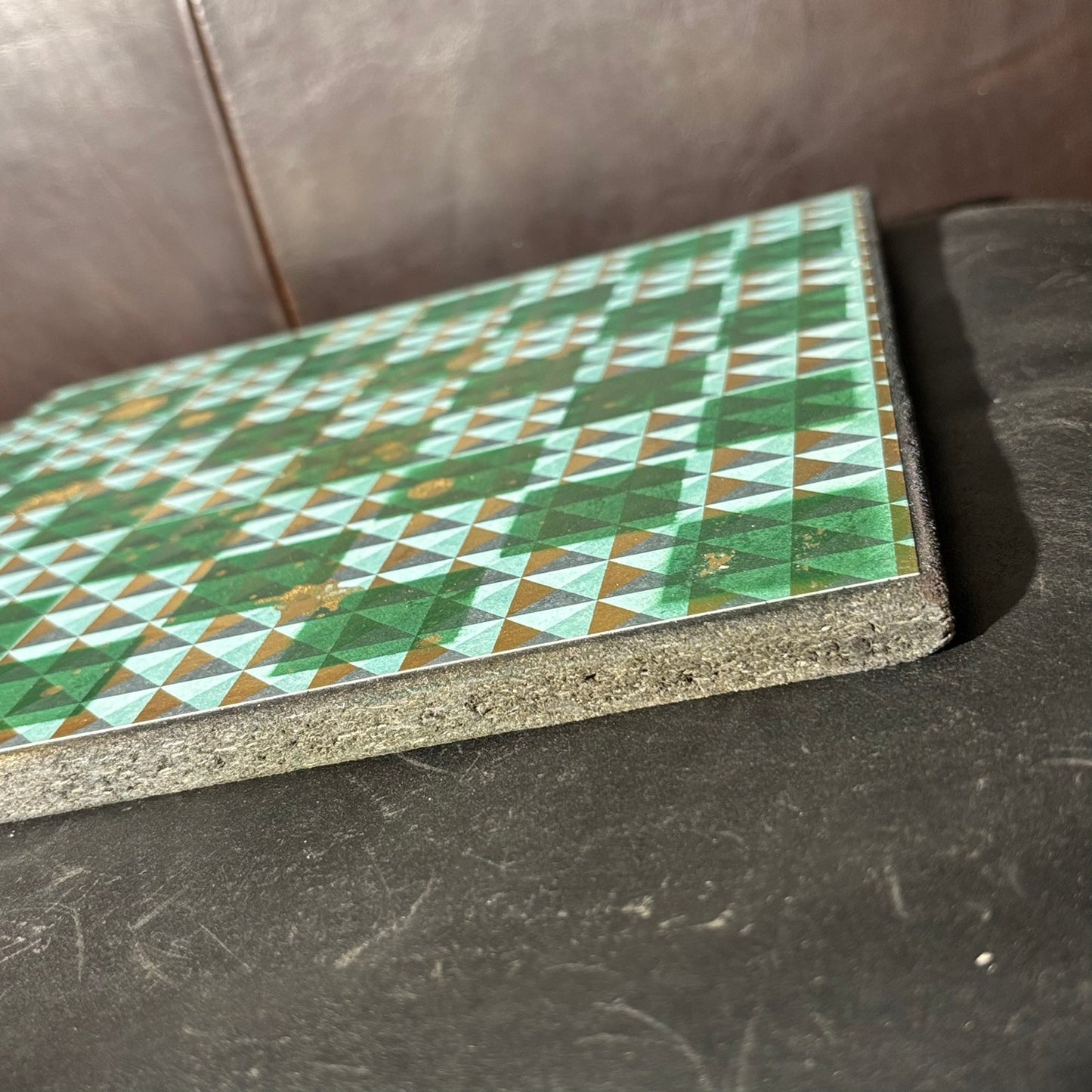 Illusion Green Gold - Scrapbook Chess Board