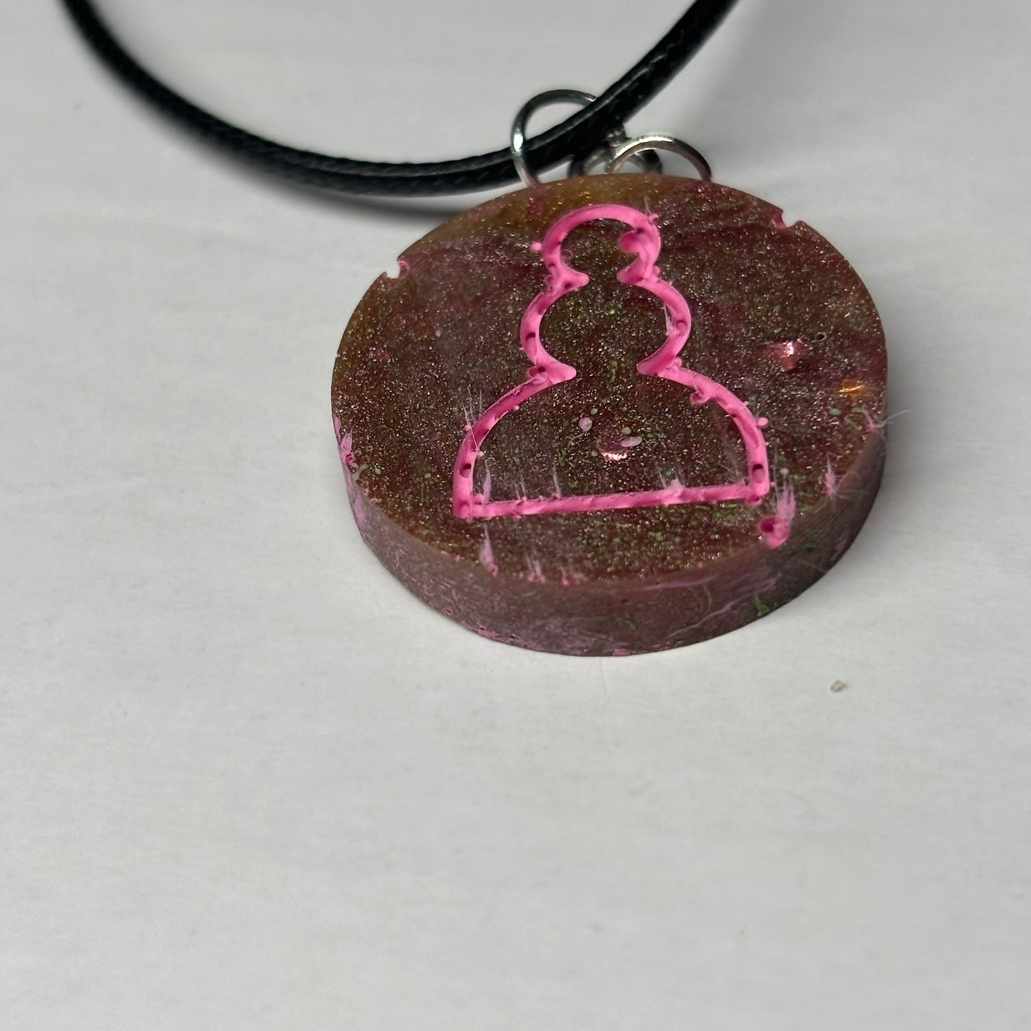 Luxury Pink Pawn - Handmade Resin Chess Necklace