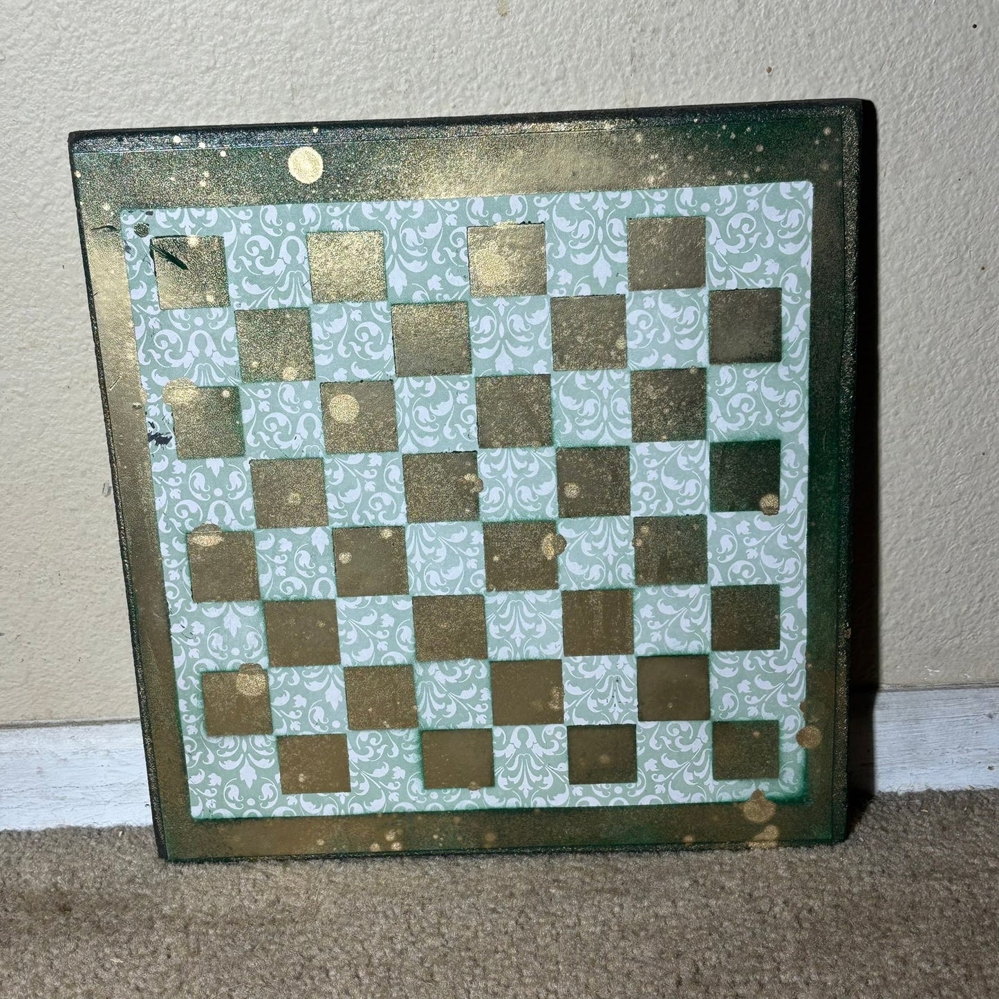 Golden Green - Scrapbook Chess Board