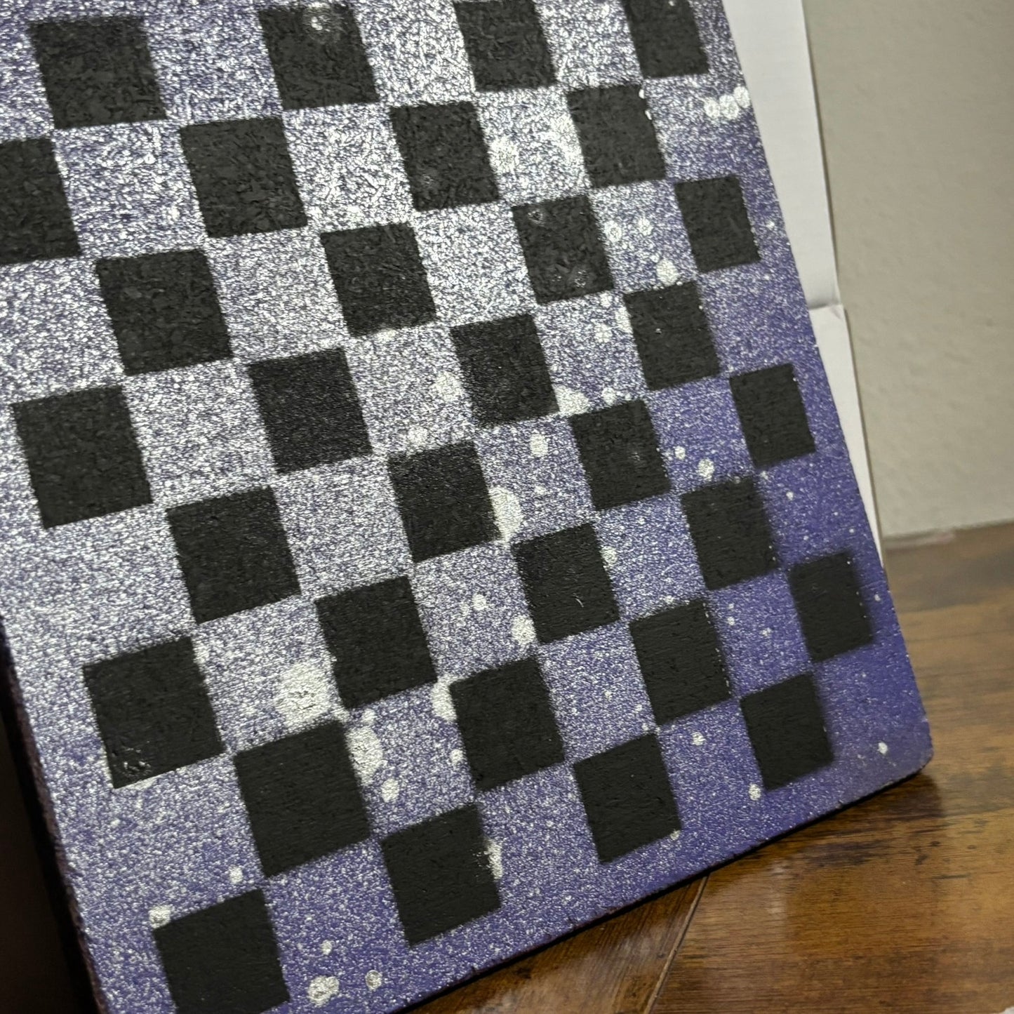 Purple Chrome Splatter - Painted Double Sided Chess Board