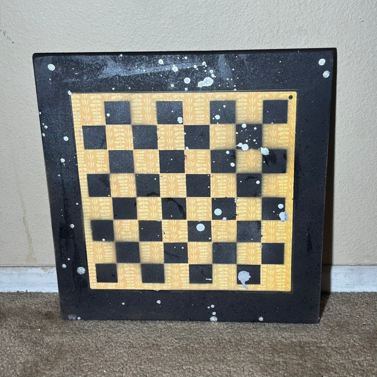 Yellow Royal Pattern - Large Scrapbook Chess Board