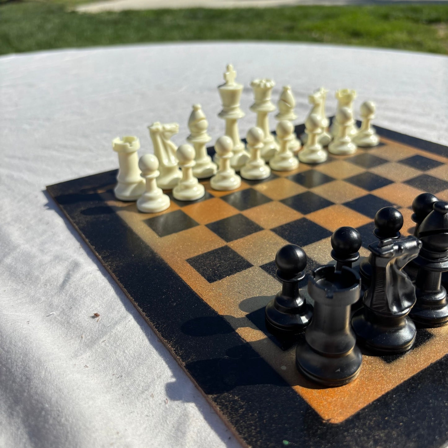 Metallic Orange - Painted Chess Set