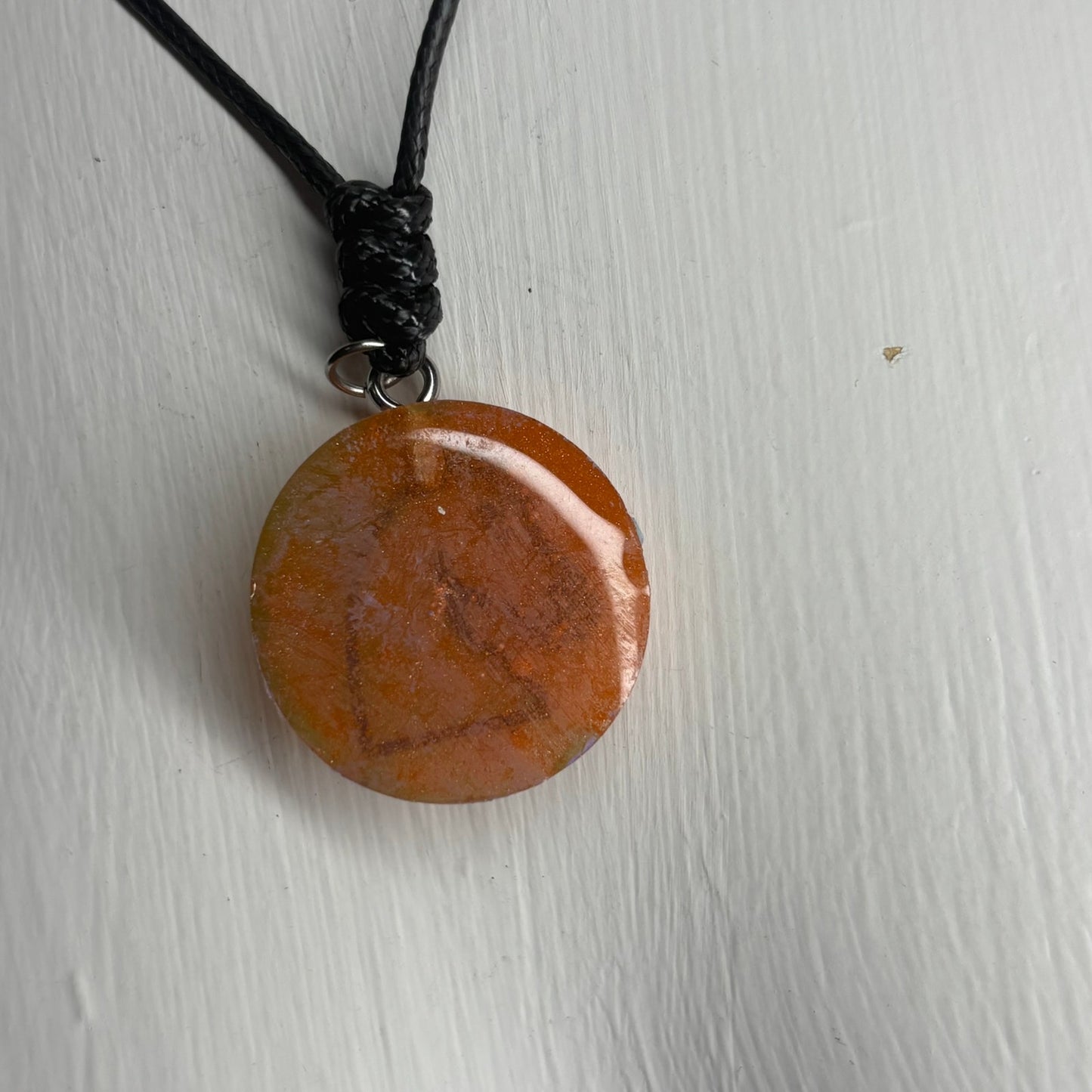 Purple Orange Knight - Handmade Resin Chess Necklace