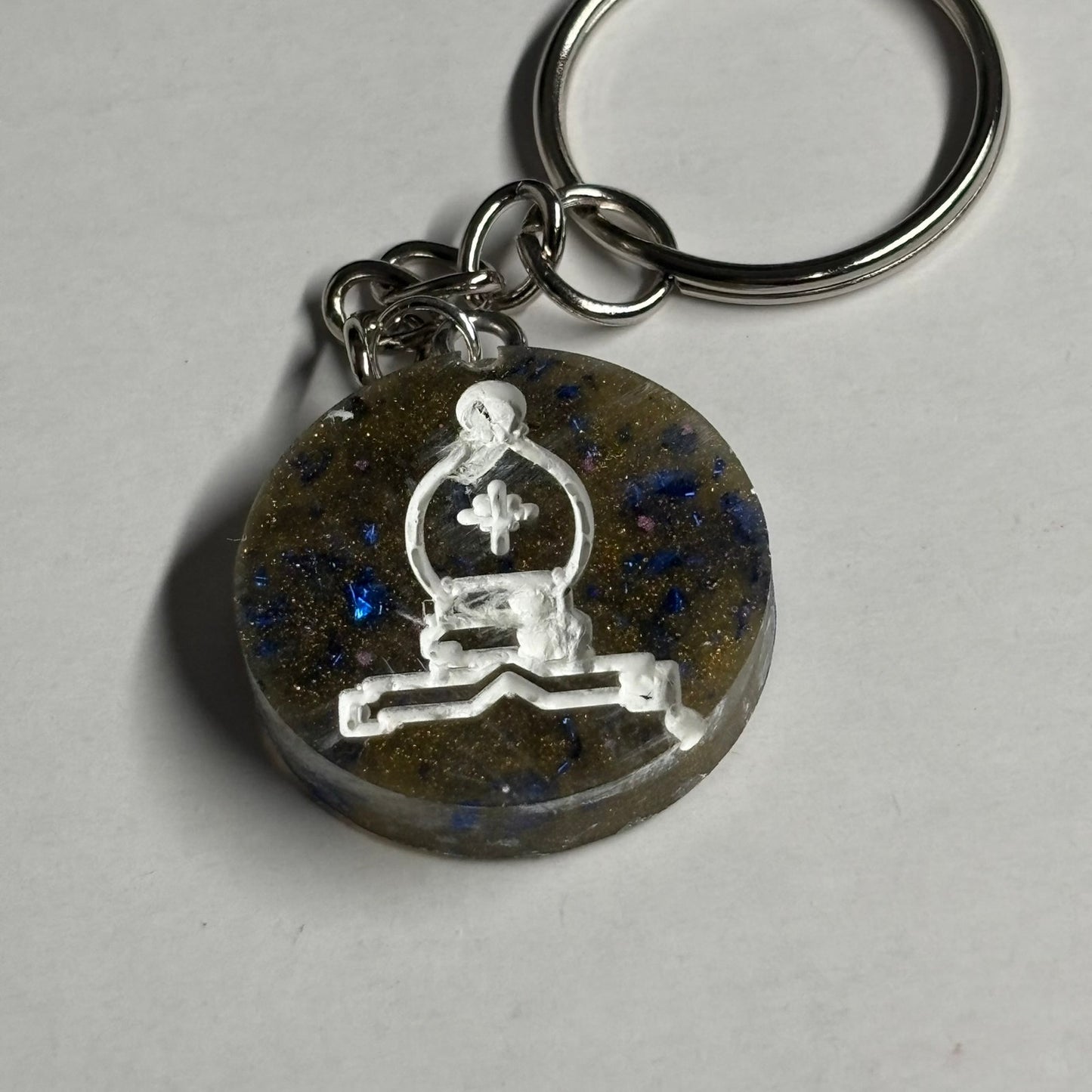 Army Green Bishop - Handmade Resin Keychain