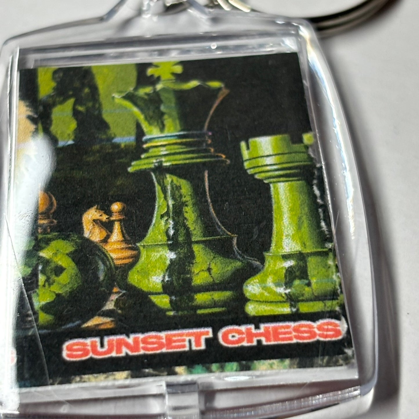 Green - Chess  Photo Keychain