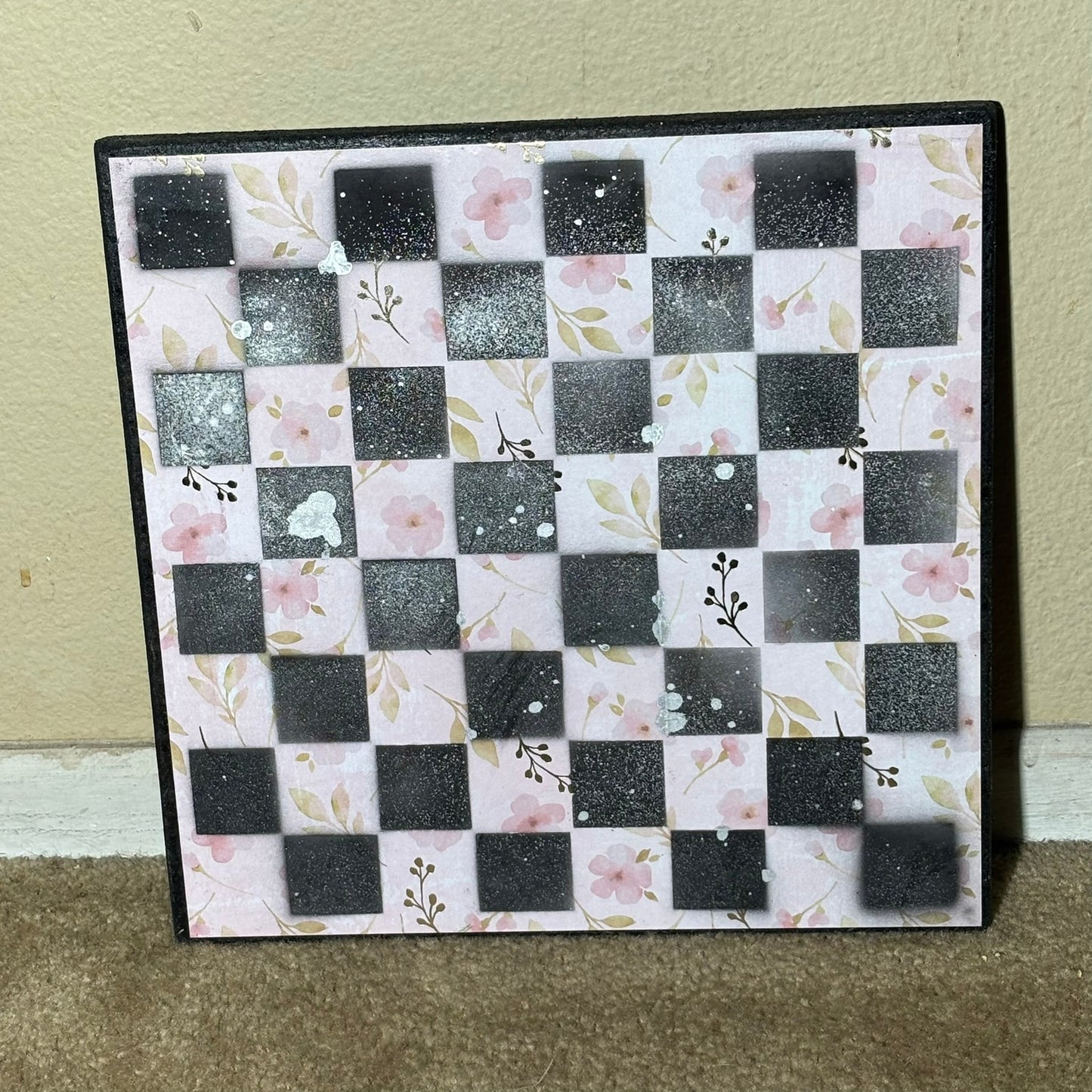 Light Pink Garden - Scrapbook Chess Board
