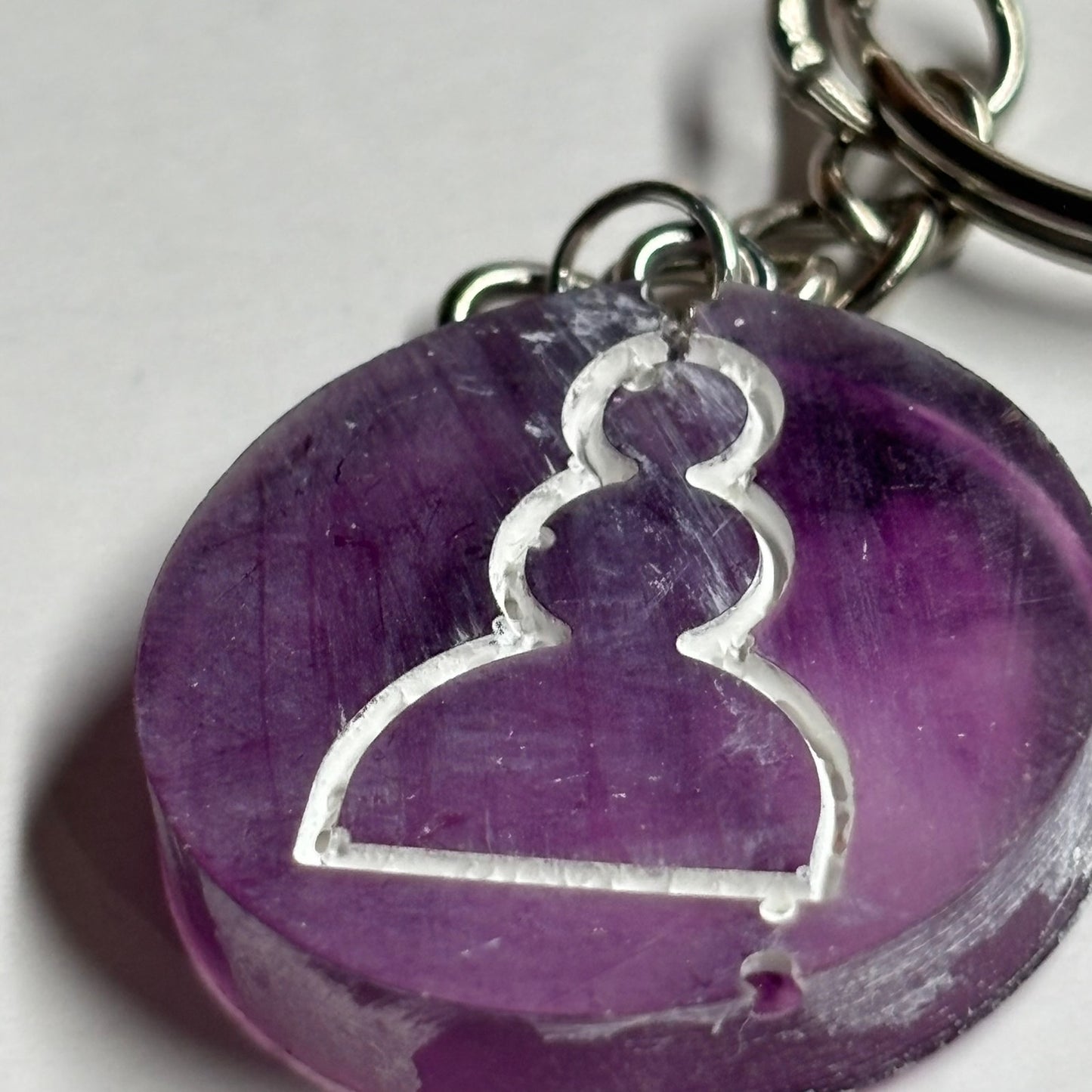 Purple Translucent Pawn - Handmade Resin Keychain - Flat Edition