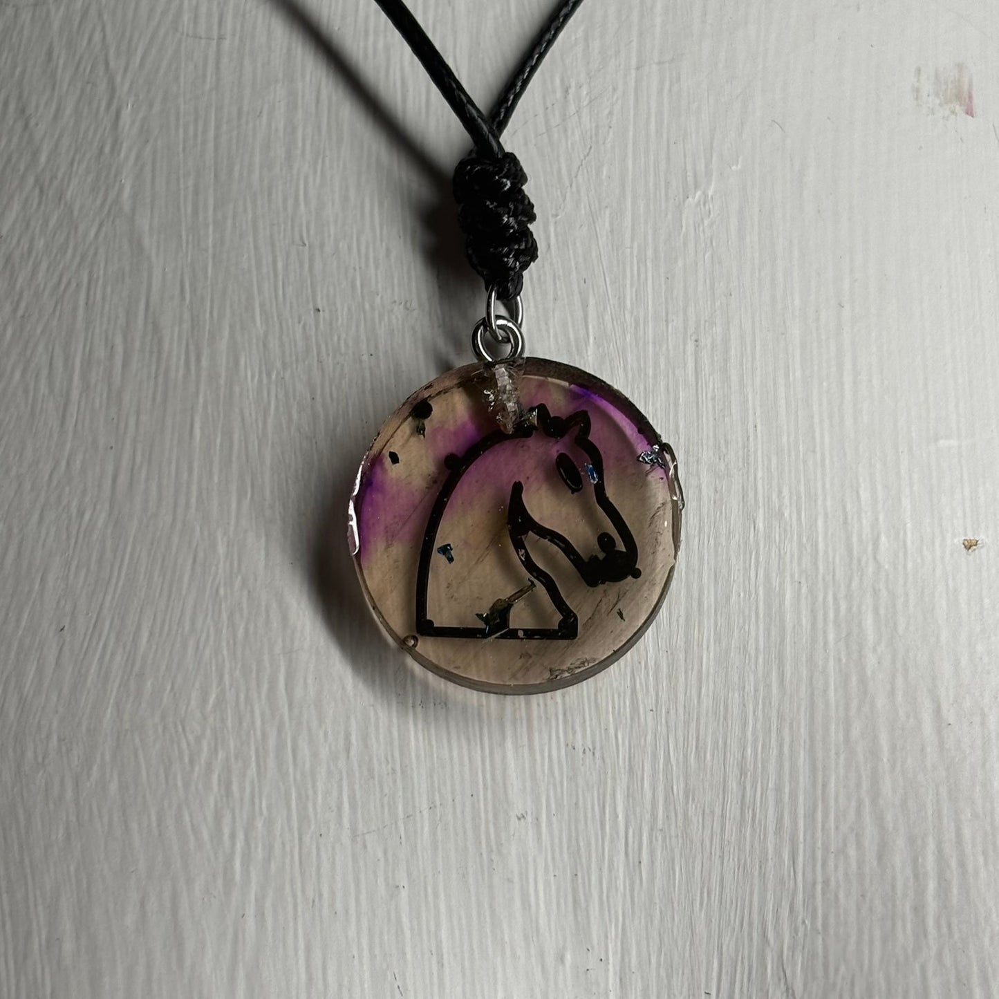 Cosmic Knight - Handmade Resin Chess Necklace