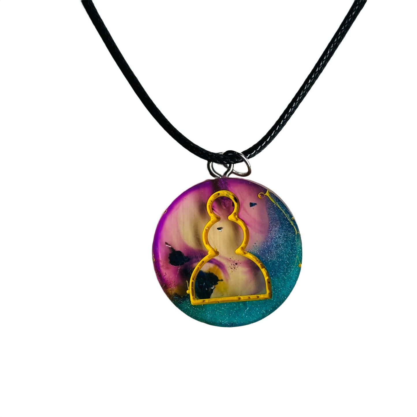 Color Mushed Pawn - Handmade Resin Chess Necklace