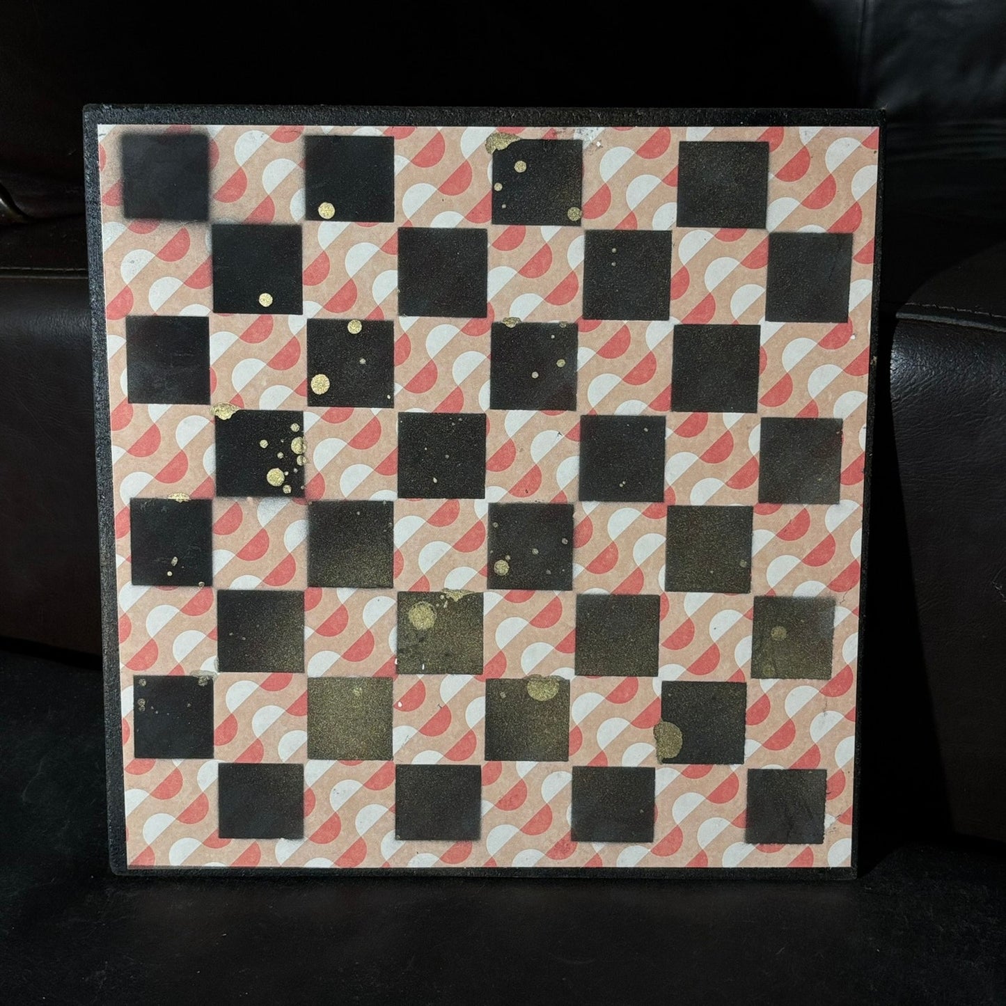 Orange Swirl - Scrapbook Chess Board
