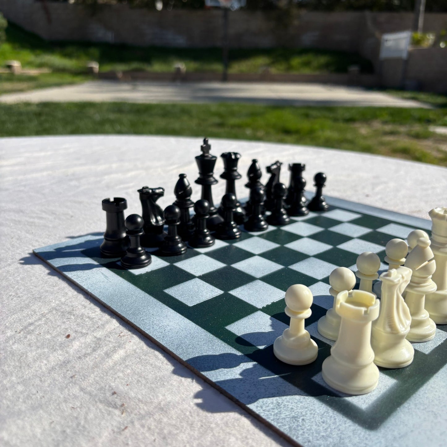 Darkened Green - Painted Chess Set