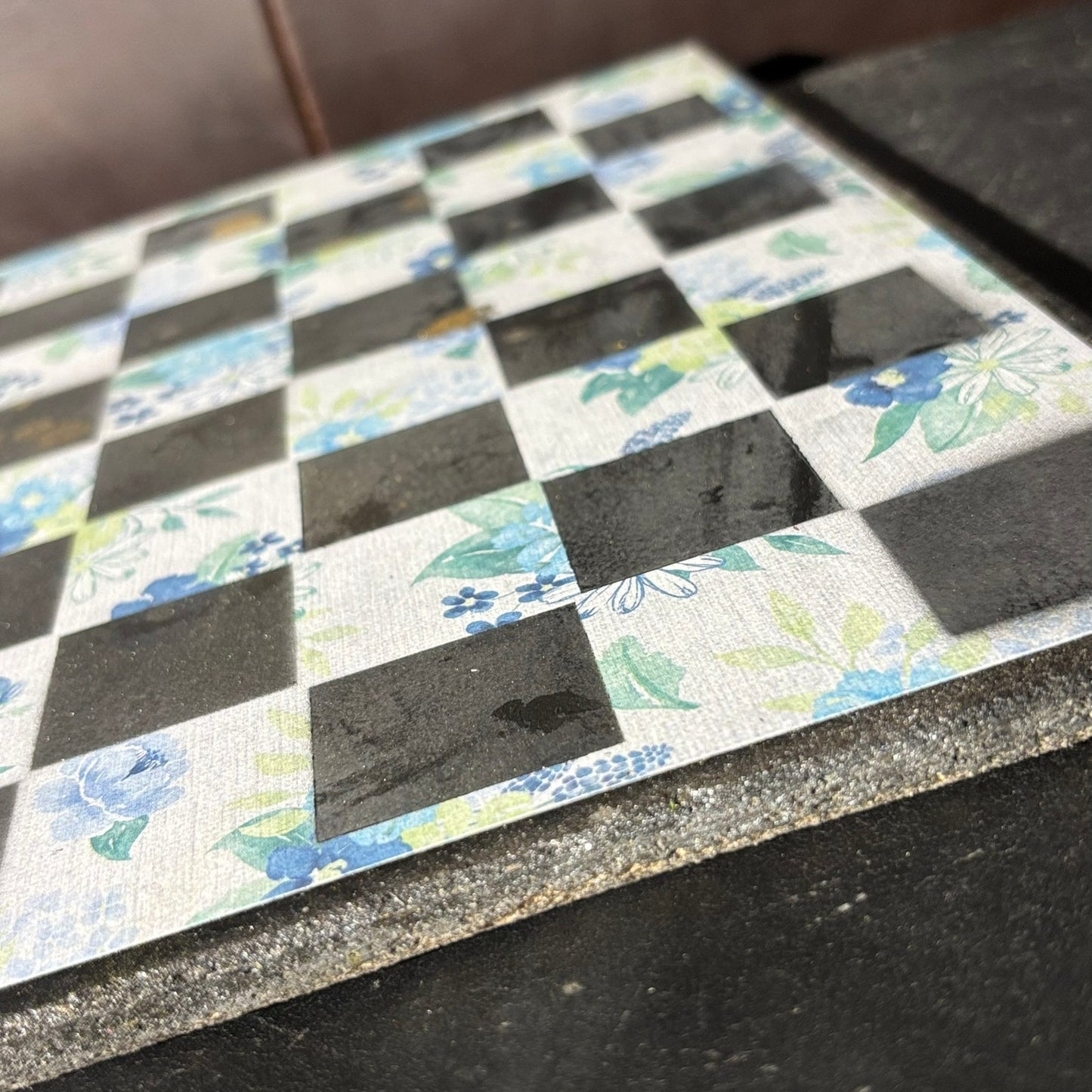 Vintage Blue - Scrapbook Chess Board