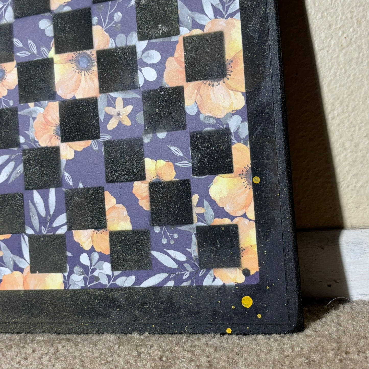 Yellow Flowers - Scrapbook Chess Board