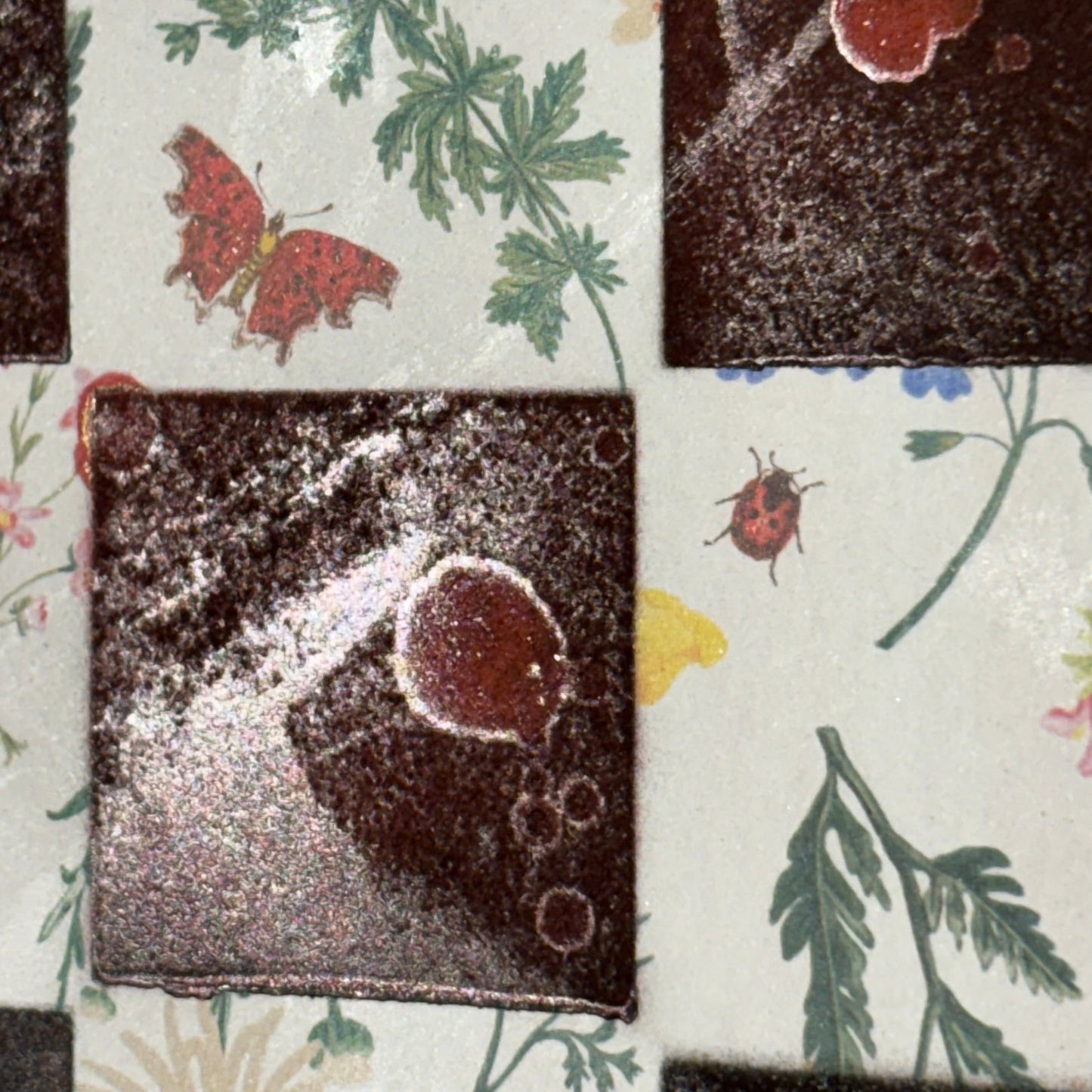 Red Mist Flowers - Scrapbook Chess Board