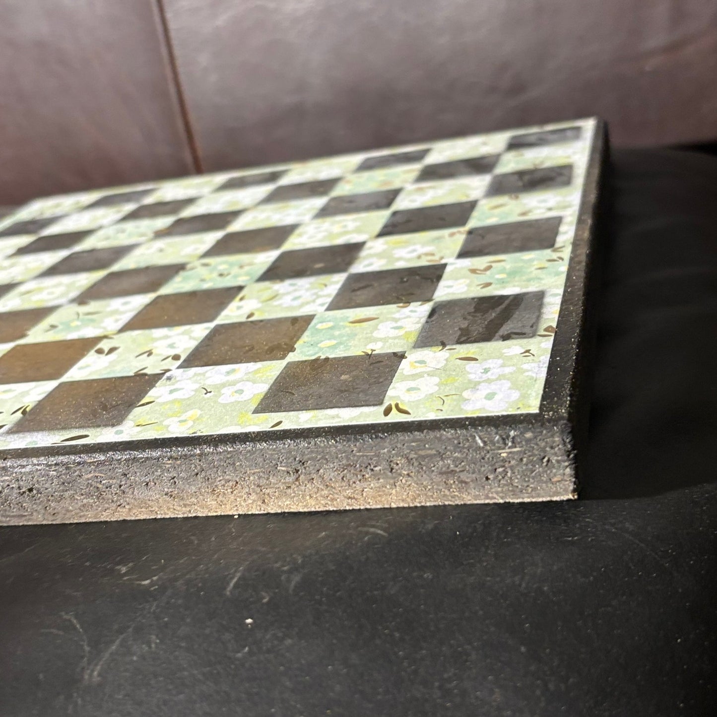 Mint Green Flower - Scrapbook Chess Board