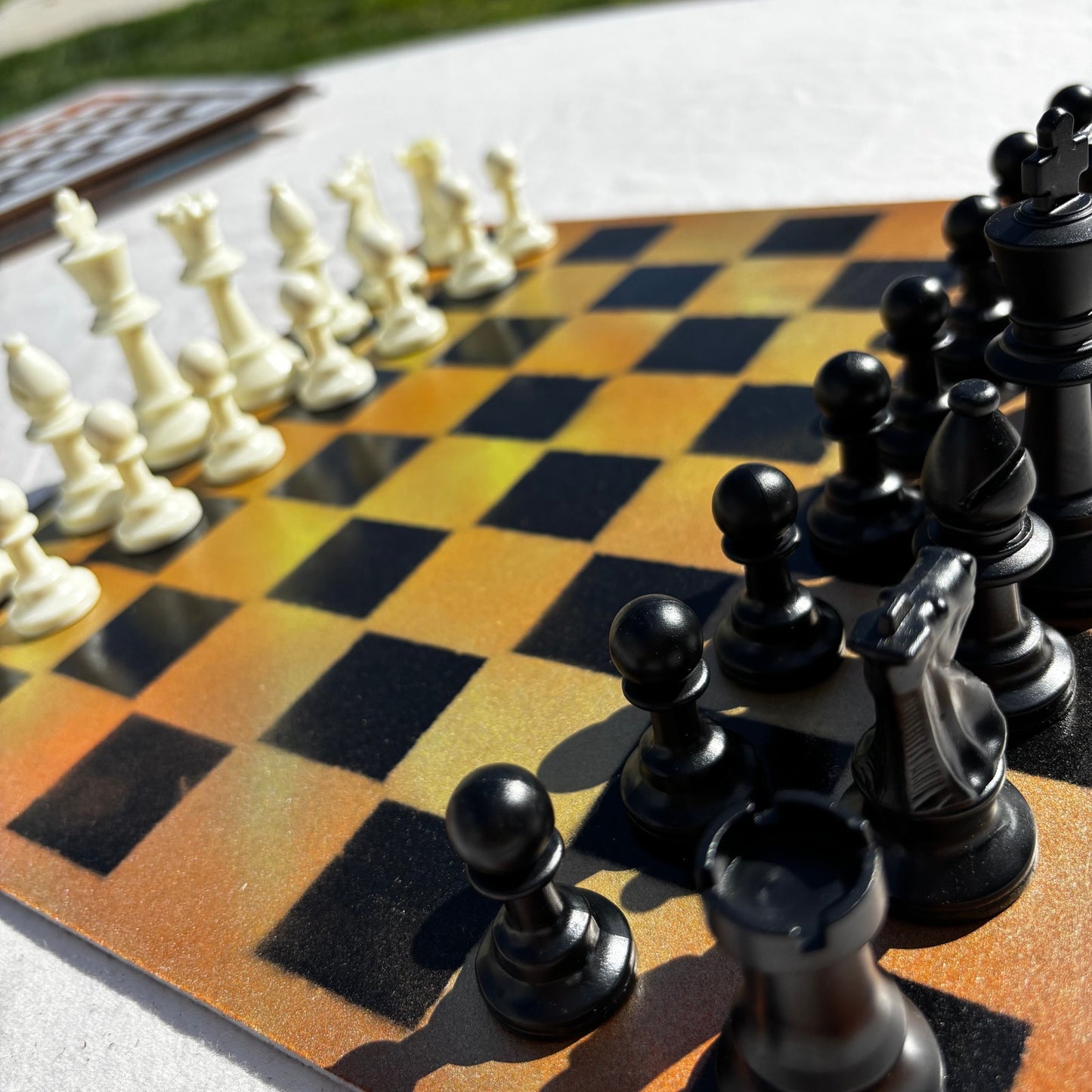Vibrant Orange - Painted Chess Set