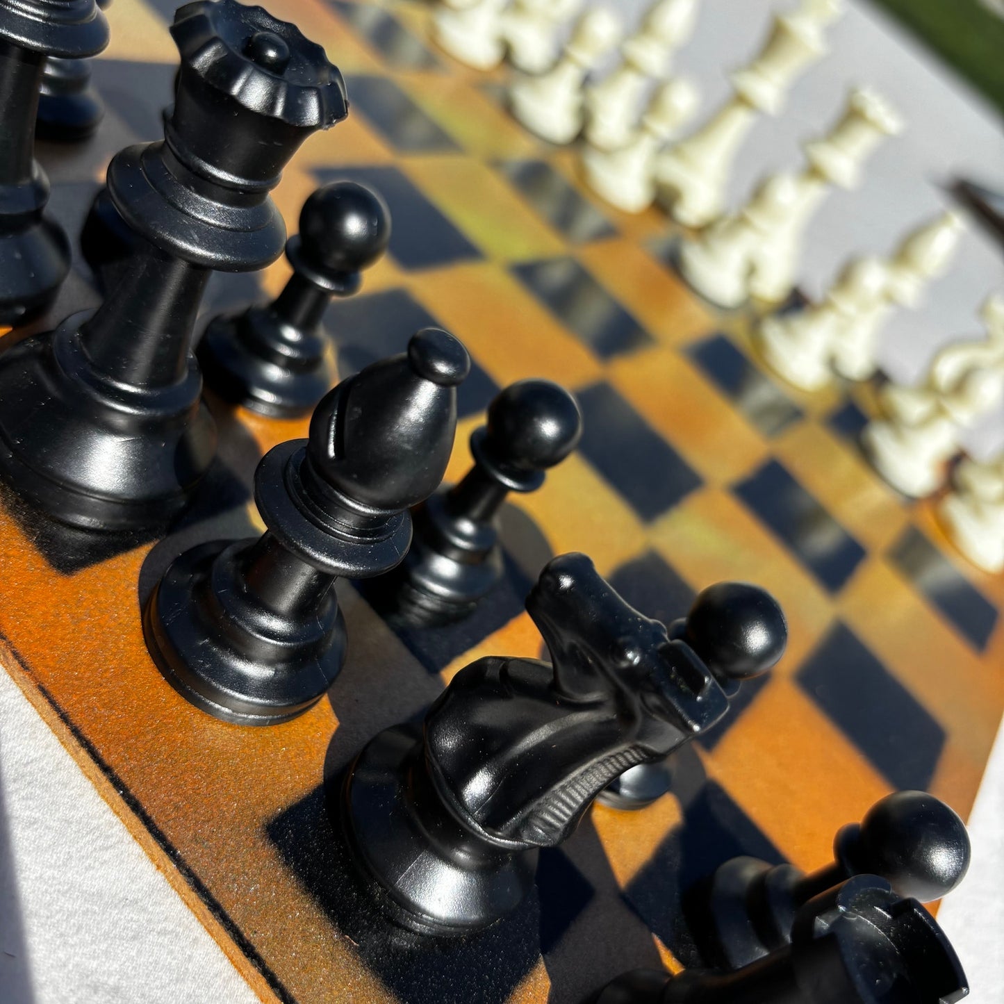 Vibrant Orange - Painted Chess Set