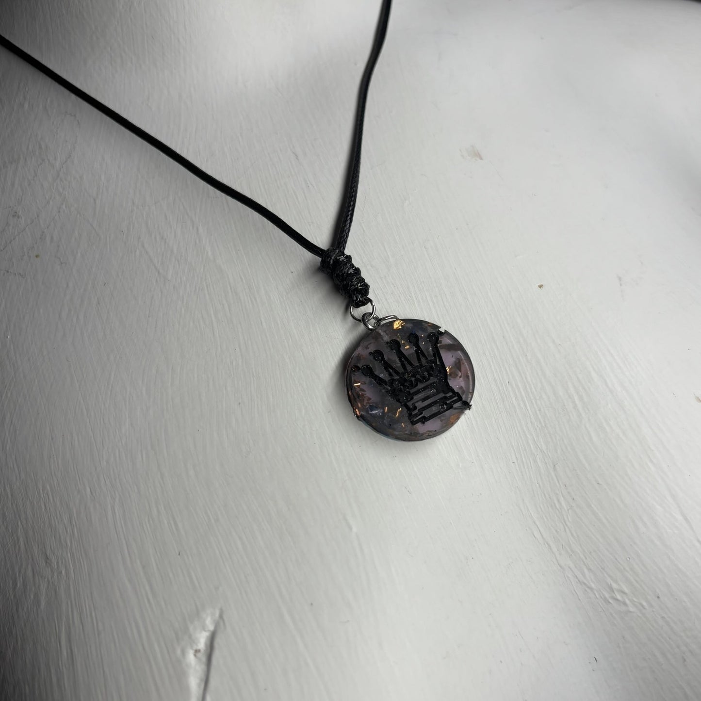 Dark Queen - Handmade Resin Chess Necklace