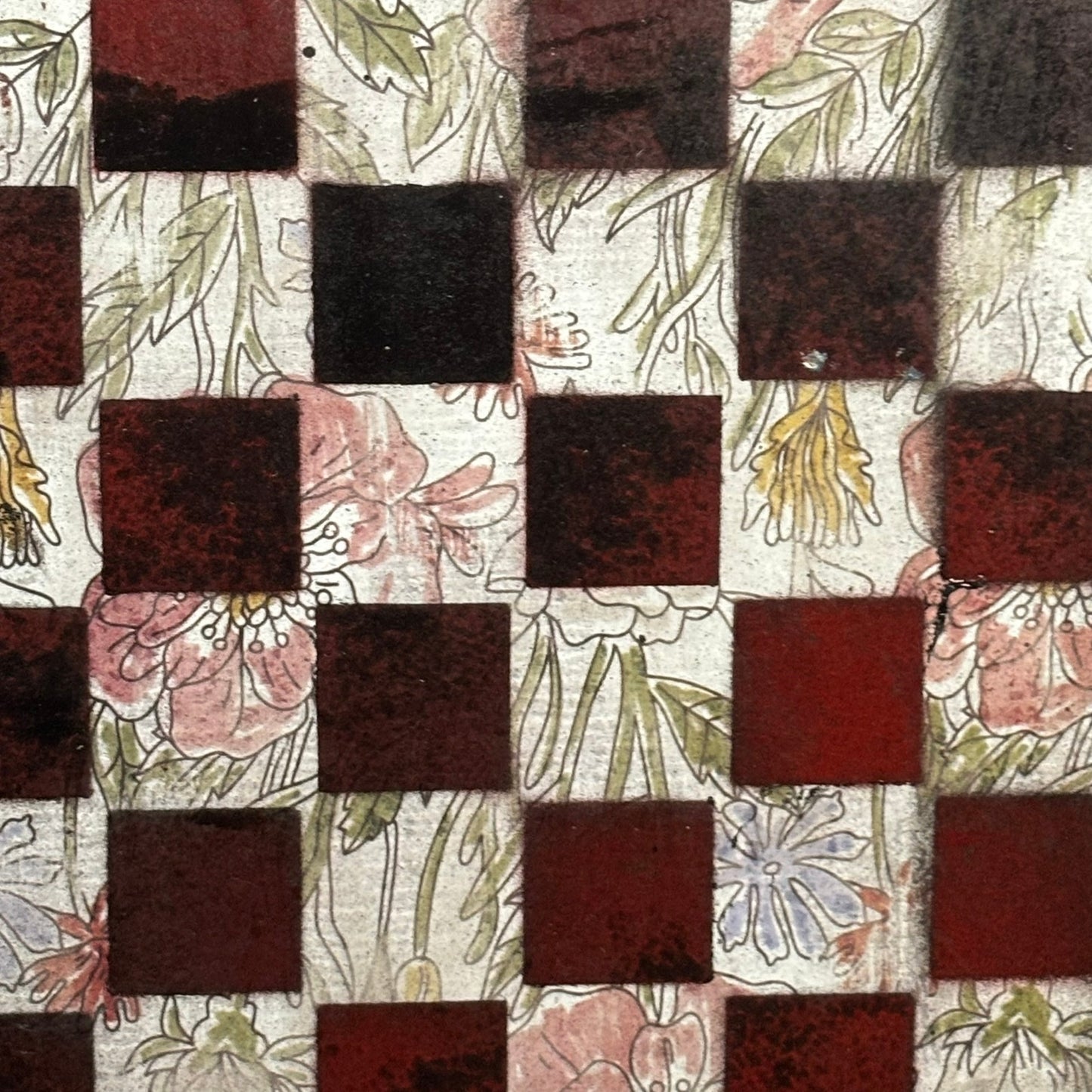 Red & Black Chrome Drip - Painted Double Sided Chess Board