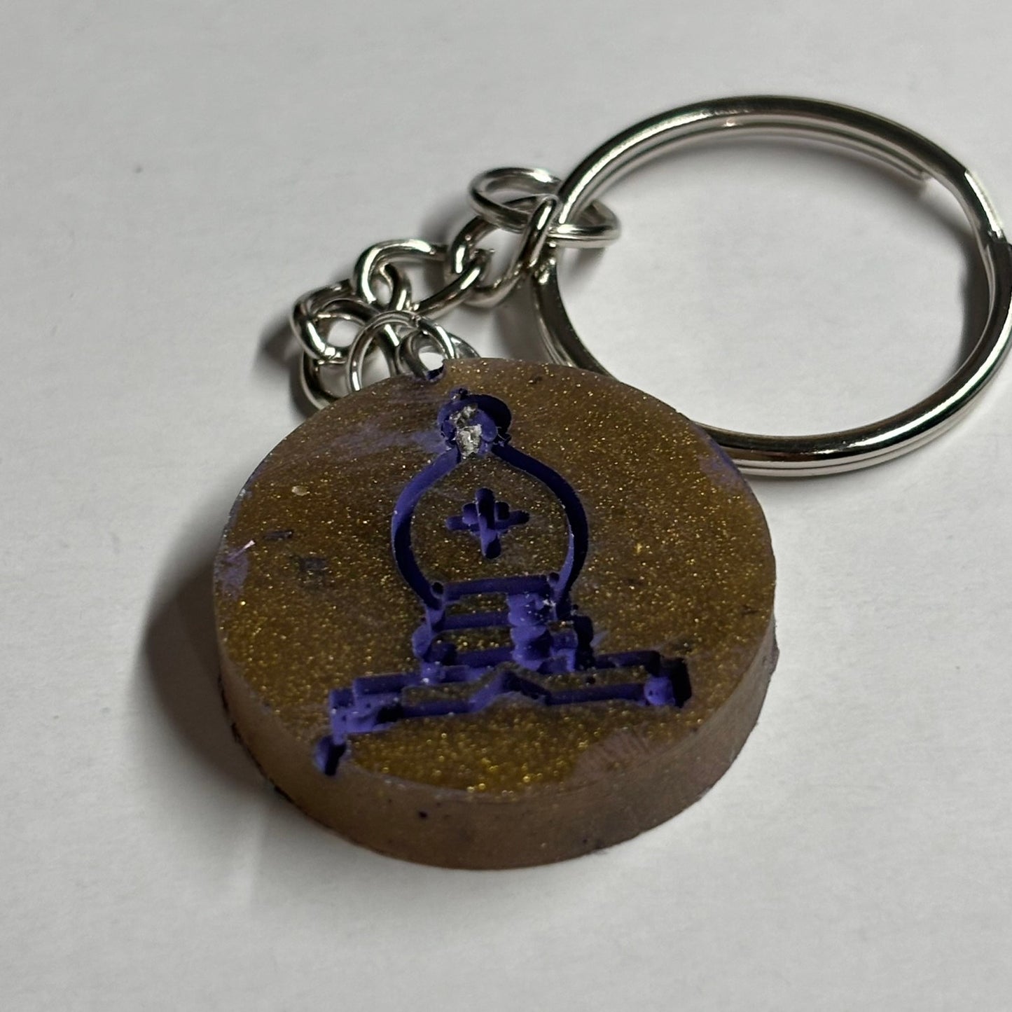 Royal Brown Bishop - Handmade Resin Keychain