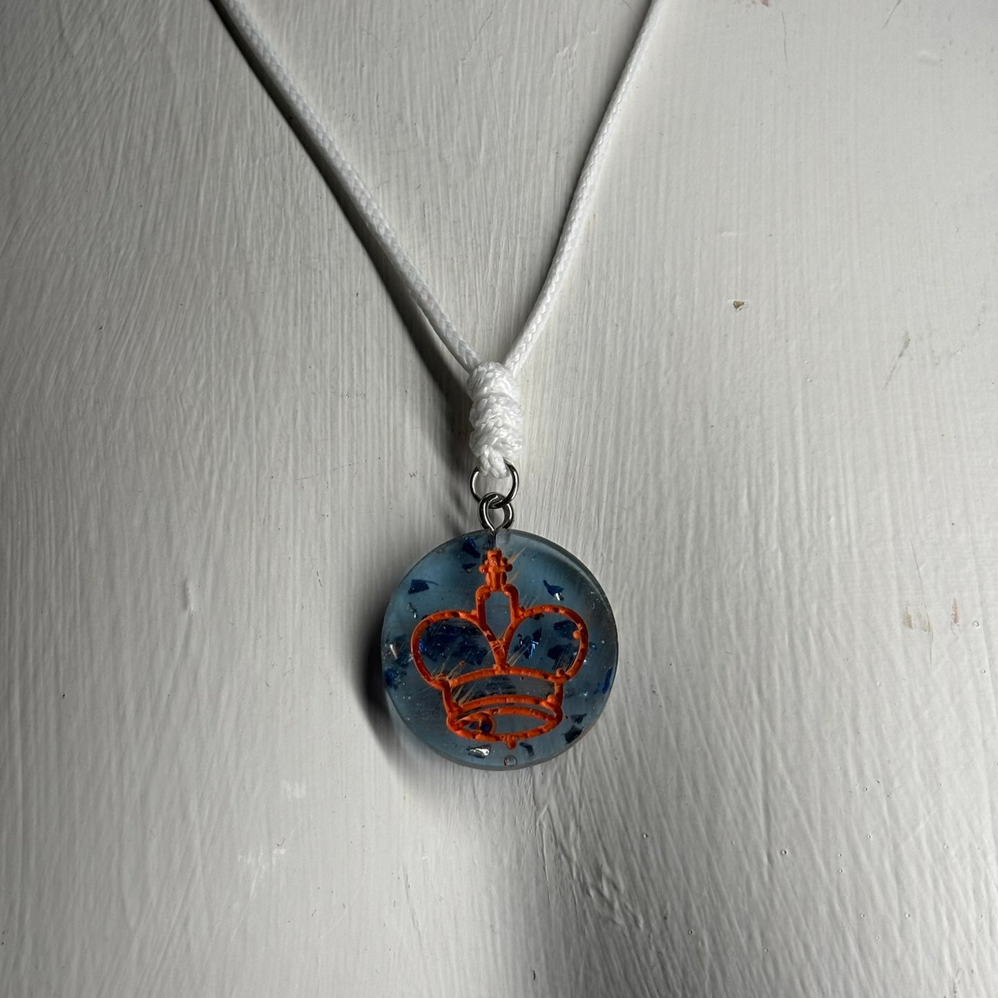Royal Blue King - Handmade Resin Chess Necklace