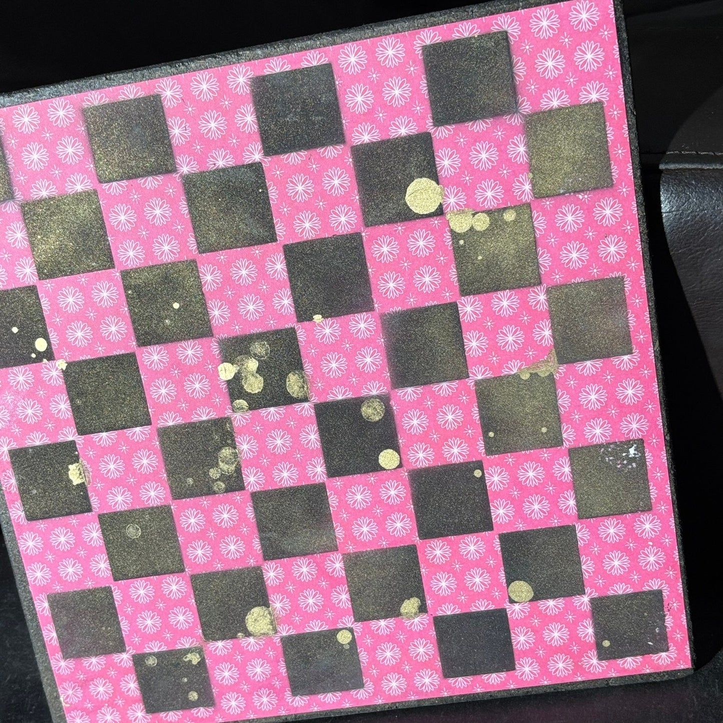 Red Pattern - Scrapbook Chess Board