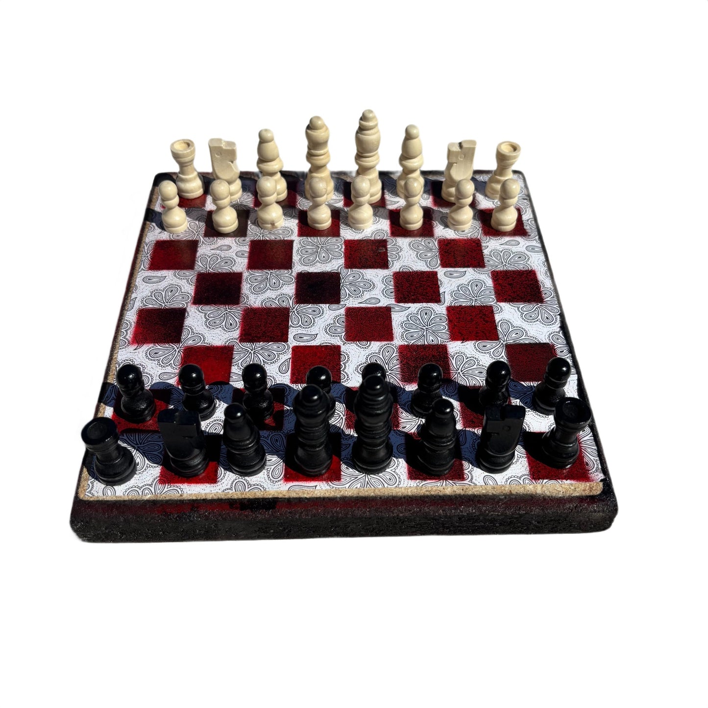 The Dark Red - Scrapbook Chess Set