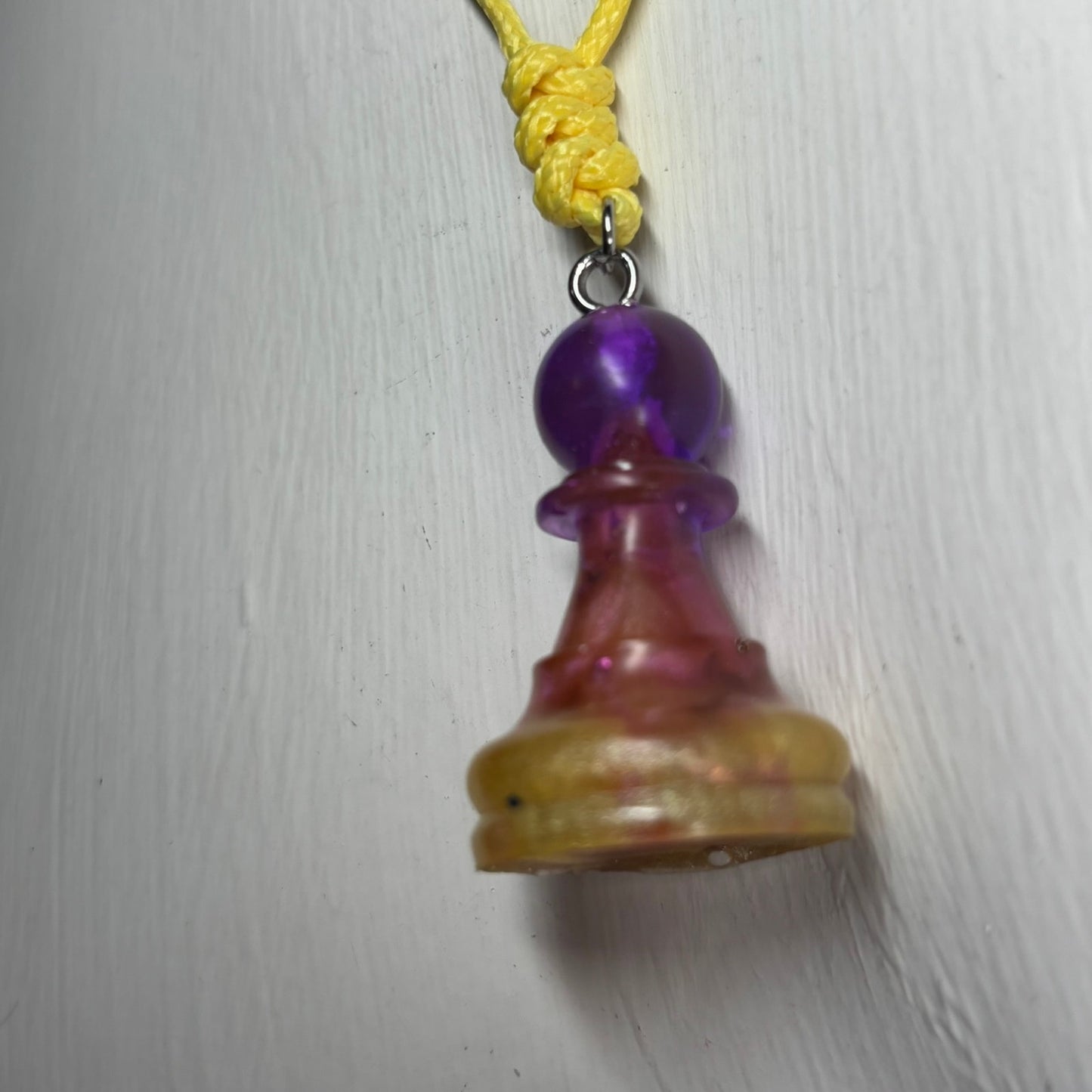 Purple Royalty Pawn - Handmade Resin Chess Necklace