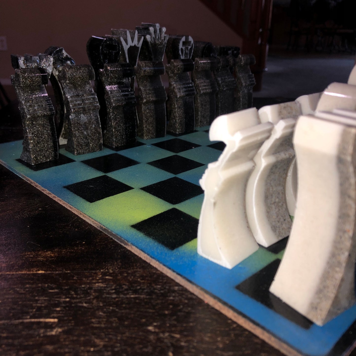 Cosmic Green - Painted Chess Set
