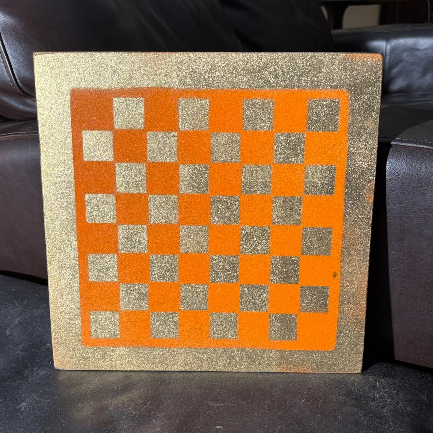 Goldish Orange - Painted Chess Board