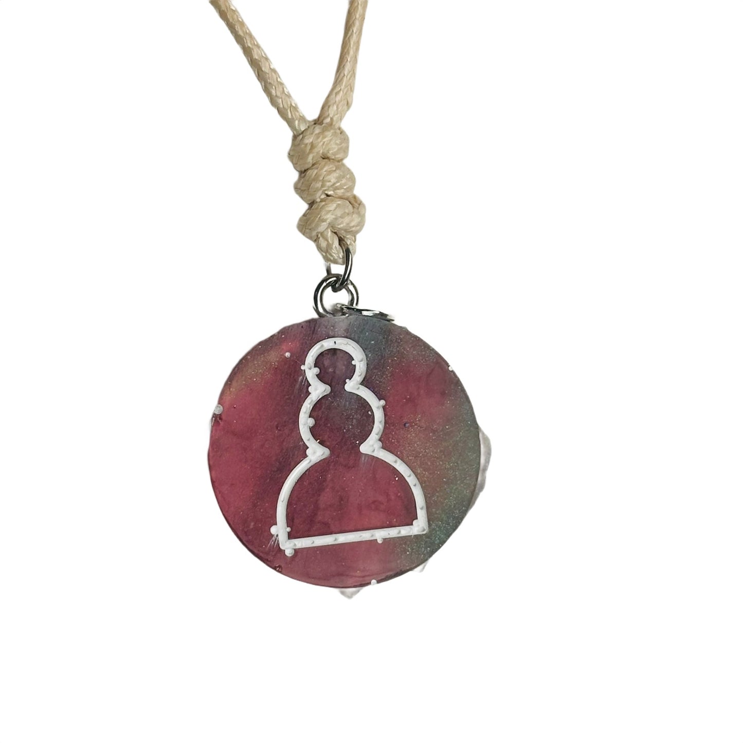 Classic Pink Mix Pawn - Handmade Resin Chess Necklace