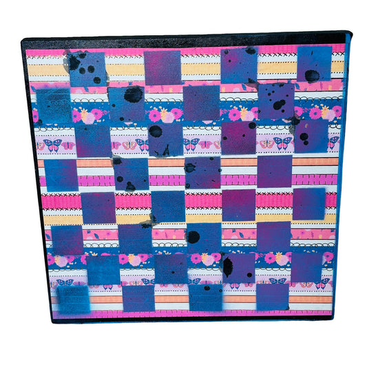 Pink Blue Butterfly - Scrapbook Chess Board